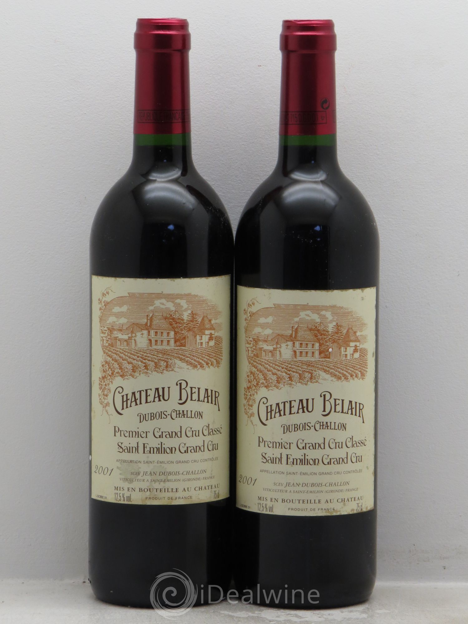 Château Belair (Belair-Monange) 1er Grand Cru Classé B 2001 - Lot de 2 bouteilles - 0