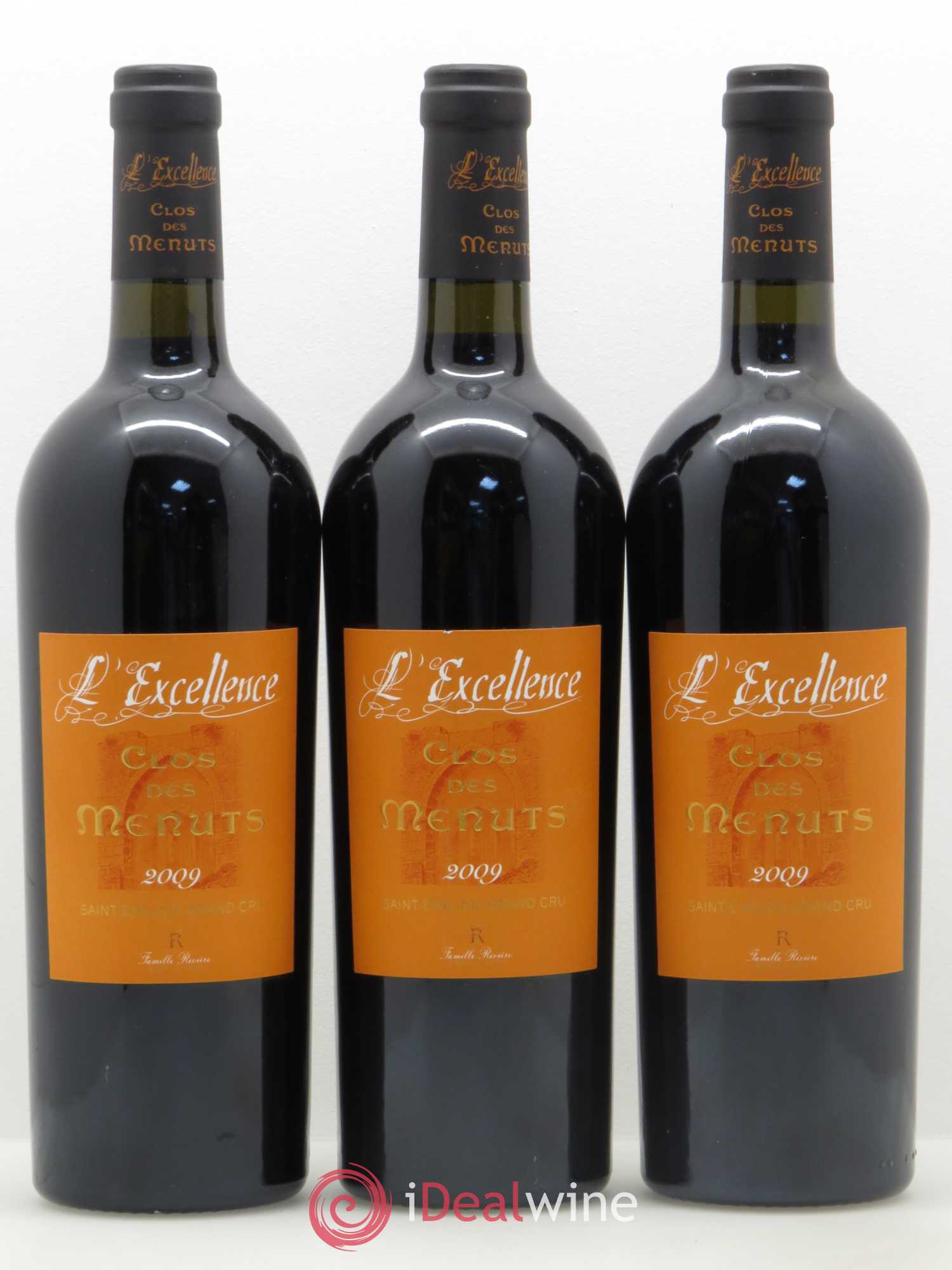 Saint-Émilion Clos des Menuts L'excellence 2009 - Lot de 3 bouteilles - 0