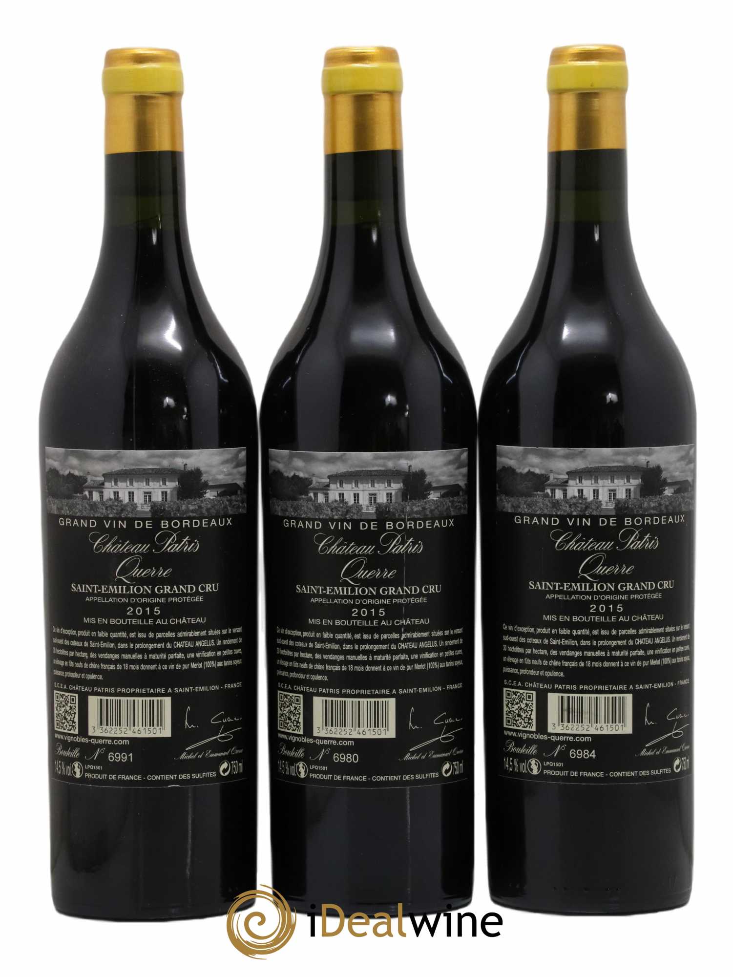 Château Patris 2015 - Lot de 3 bouteilles - 1