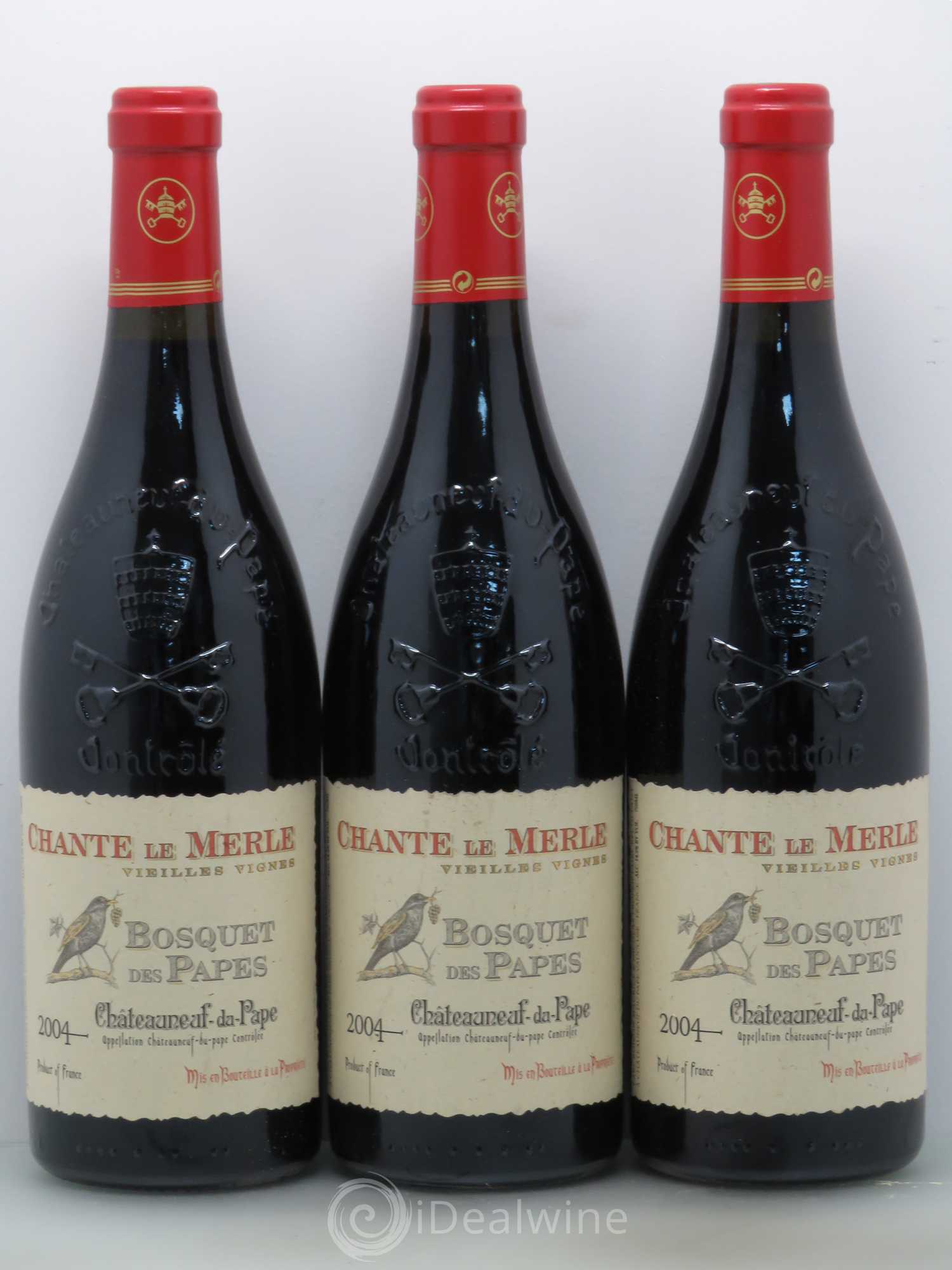 Châteauneuf-du-Pape Bosquet des Papes Chante Le Merle Vieilles Vignes Famille Boiron 2004 - Lot of 6 bottles - 2