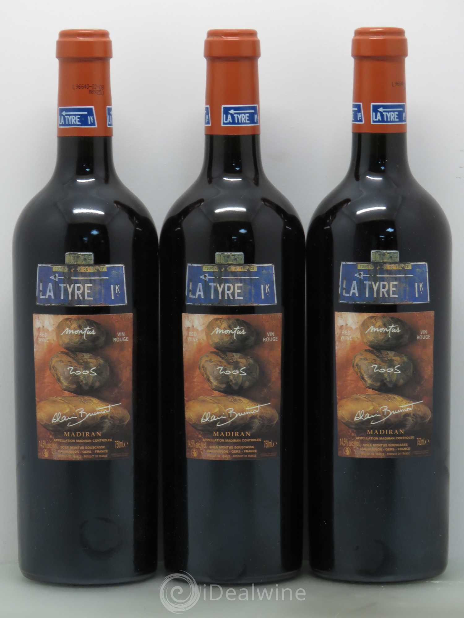 Madiran Château Montus-La Tyre Alain Brumont 2005 - Lot de 3 bouteilles - 0