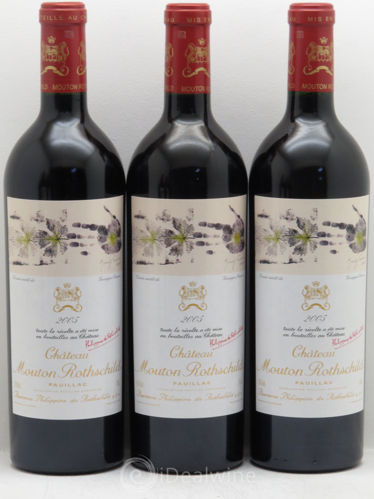 Château Mouton Rothschild 1er Grand Cru Classé CBO Lot de 3 2005 - Lot de 6 bouteilles - 2
