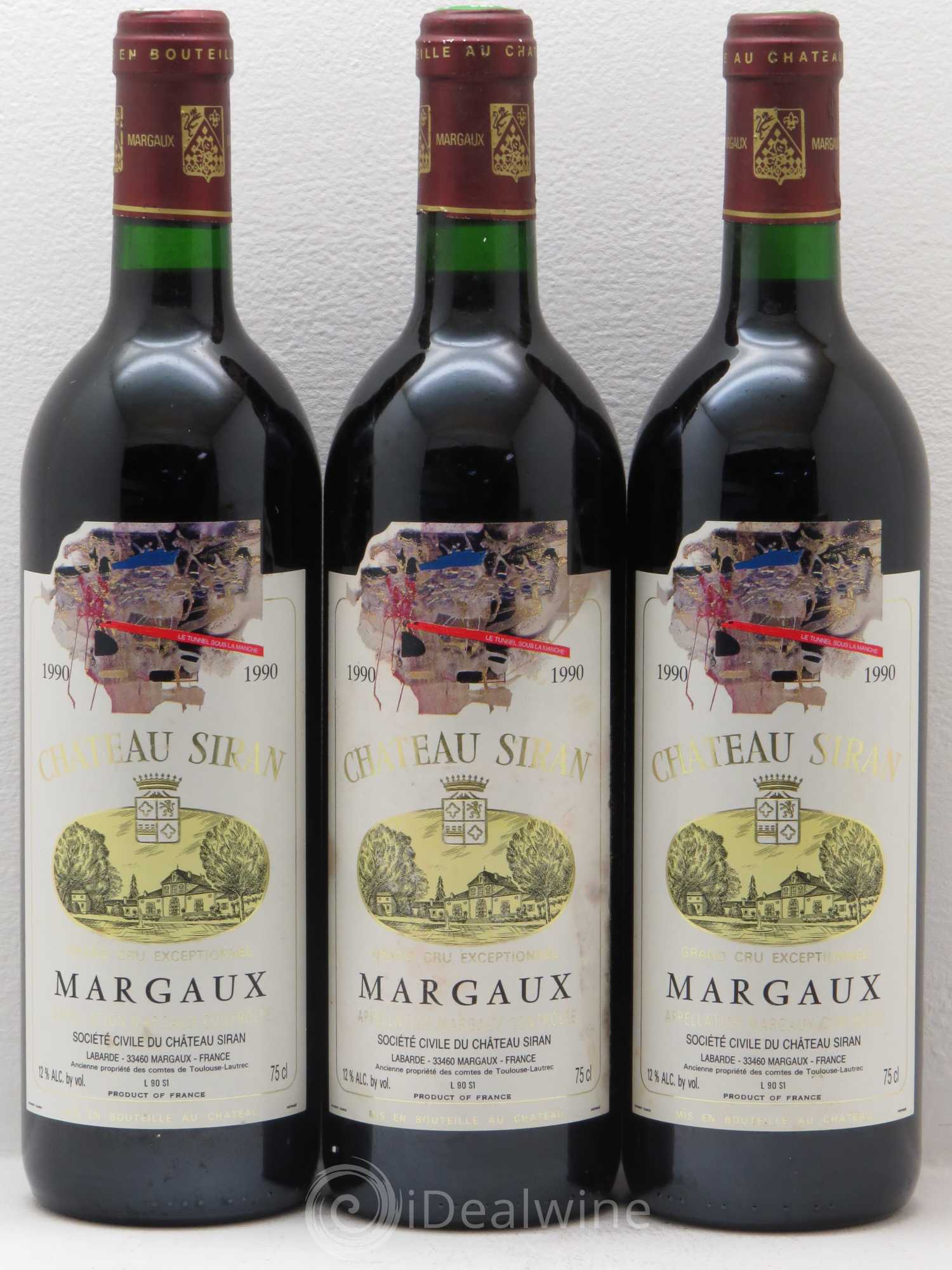 Château Siran 1990 - Lot de 3 bouteilles - 0