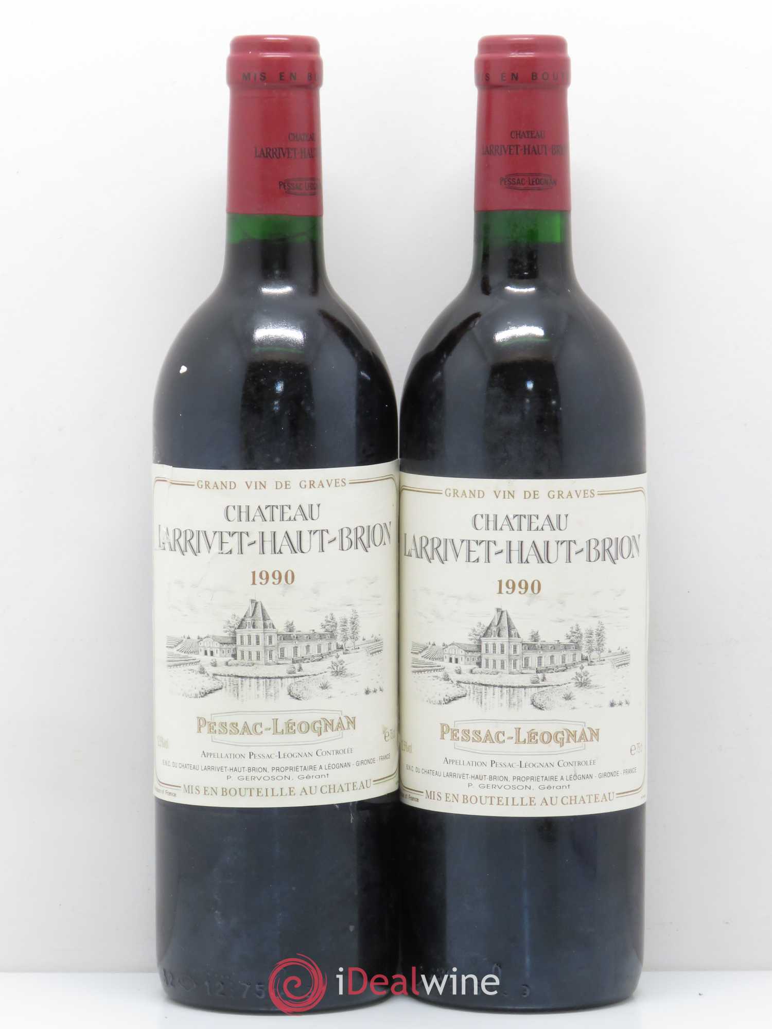 Château Larrivet Haut-Brion 1990 - Lot de 2 bouteilles - 0