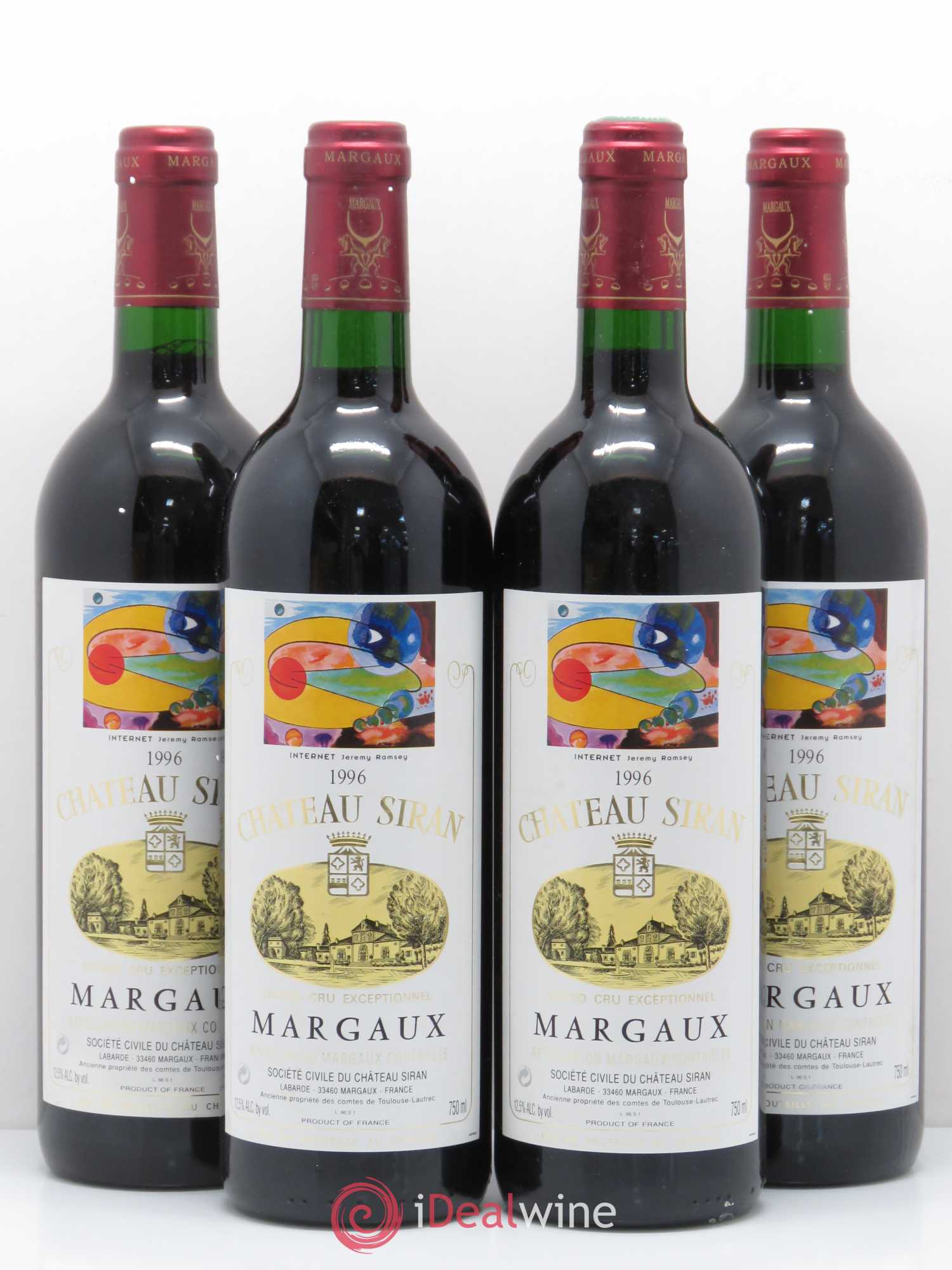 Château Siran (sans prix de réserve) 1996 - Lot de 4 bouteilles - 0