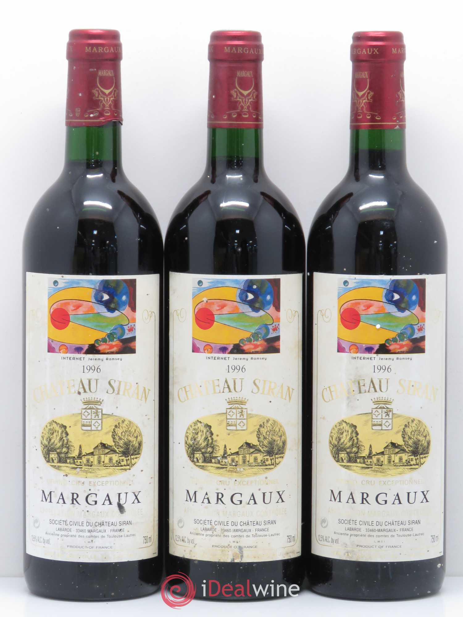 Château Siran 1996 - Lot de 3 bouteilles - 0