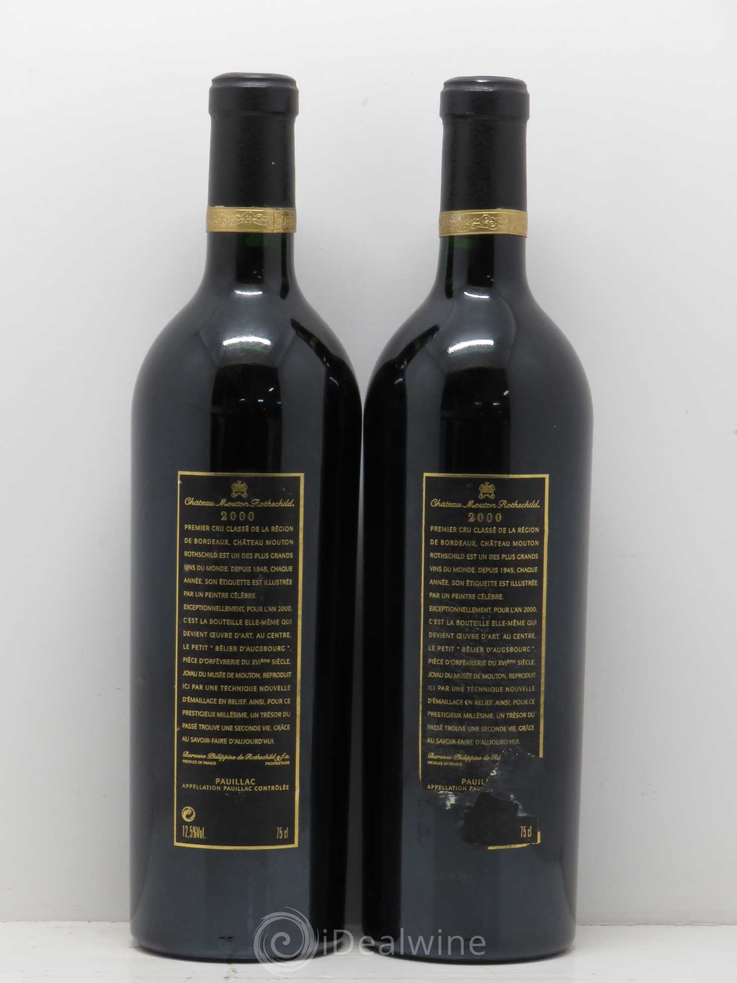 Château Mouton Rothschild 1er Grand Cru Classé 2000 - Lot de 2 bouteilles - 1