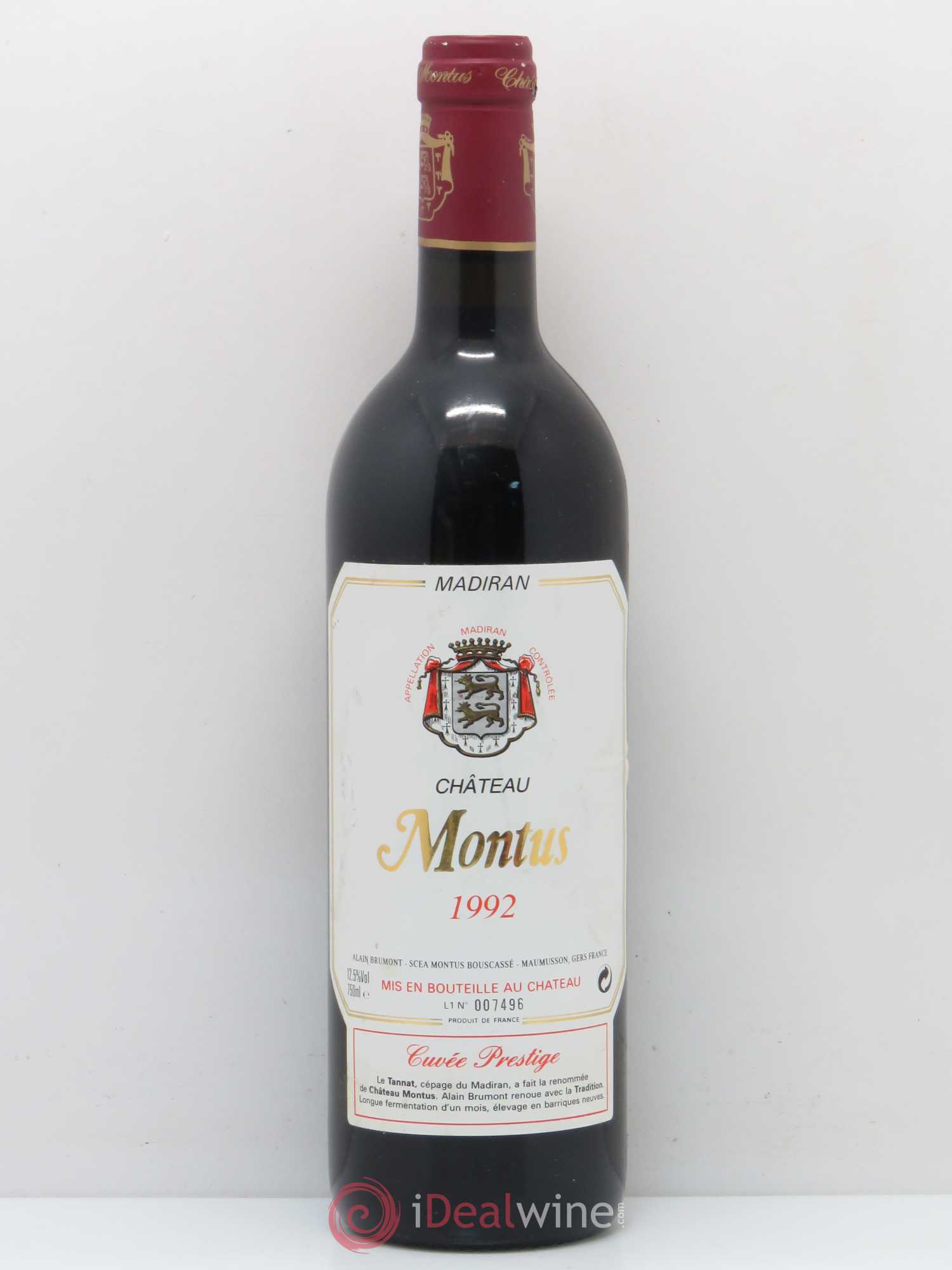 Madiran Château Montus-Prestige Alain Brumont 1992 - Lot de 1 bouteille - 0