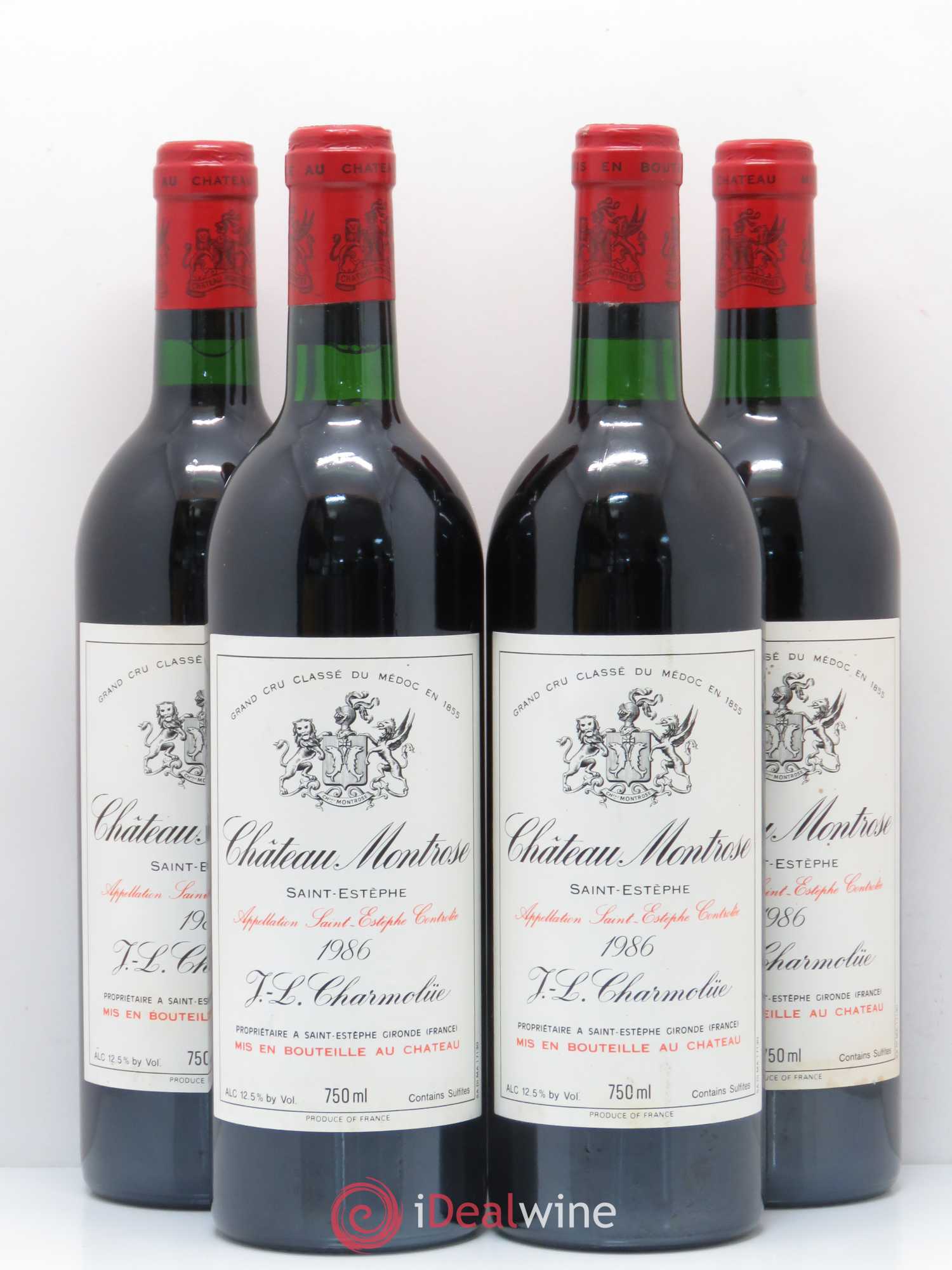 Château Montrose 2ème Grand Cru Classé 1986 - Lot de 4 bouteilles - 0