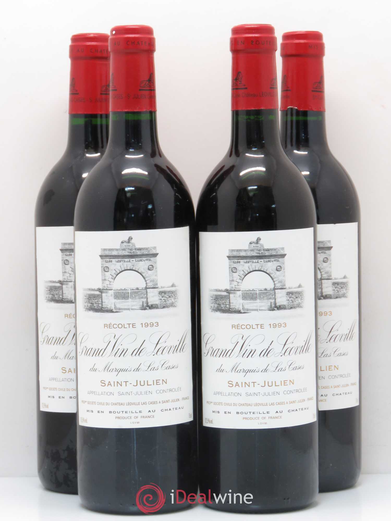 Château Léoville Las Cases 2ème Grand Cru Classé 1993 - Lot de 4 bouteilles - 0