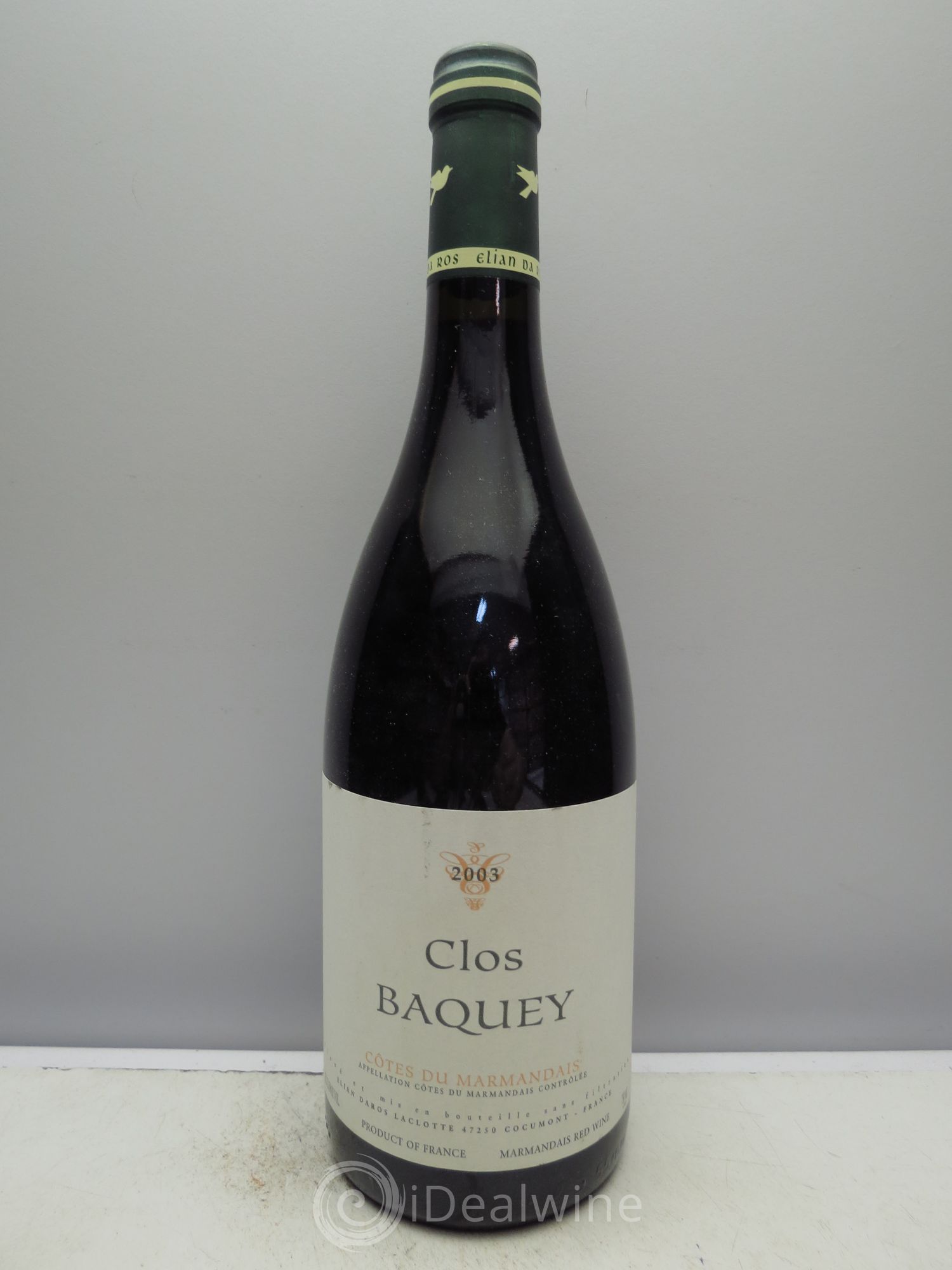 Côtes du Marmandais Clos Baquey Elian Da Ros Laclotte 2003 - Posten von 1 Flasche - 0