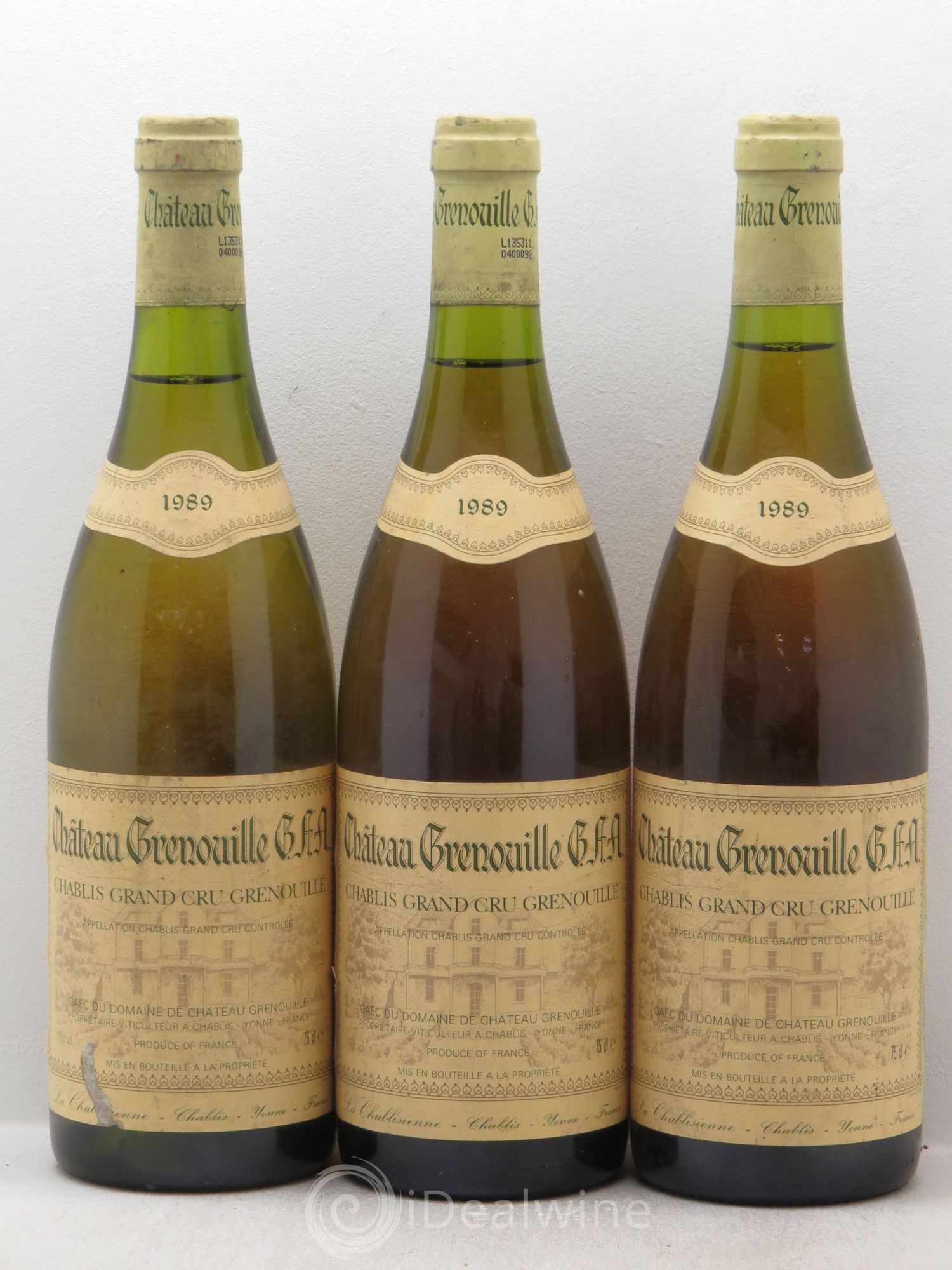 Chablis Grand Cru Château Grenouilles 1989 - Posten von 3 Flaschen - 0