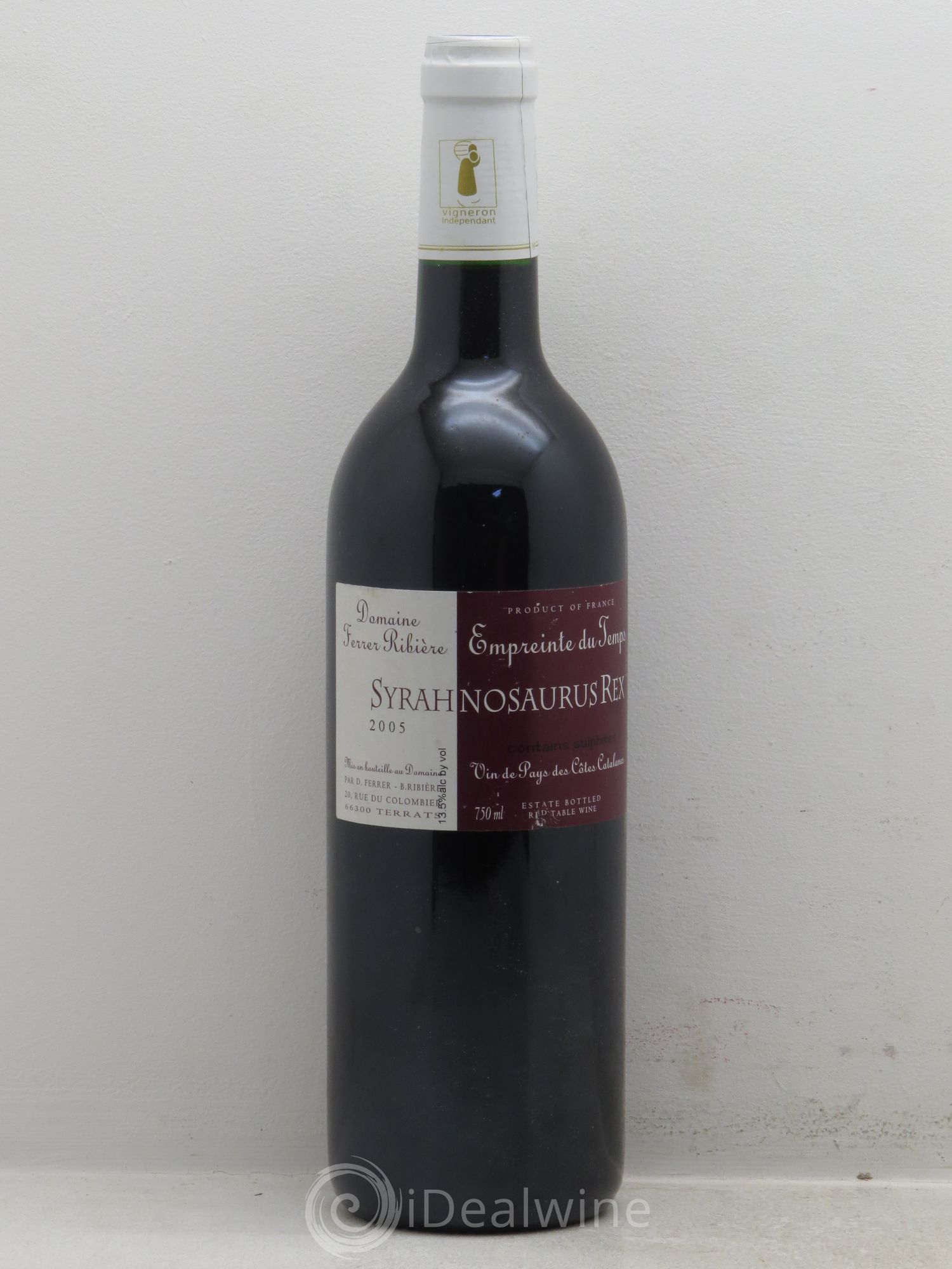 Côtes du Roussillon Cuvée Syrahnosorus Domaine Ferrier Ribière 2005 - Lot de 1 bouteille - 0