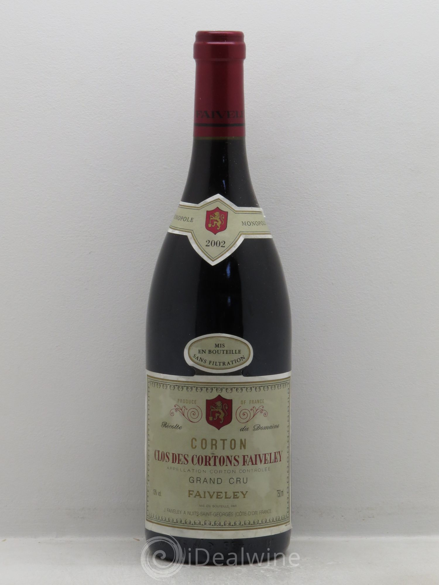 Corton Grand Cru Clos des Cortons Faiveley 2002 - Lot de 1 bouteille - 0