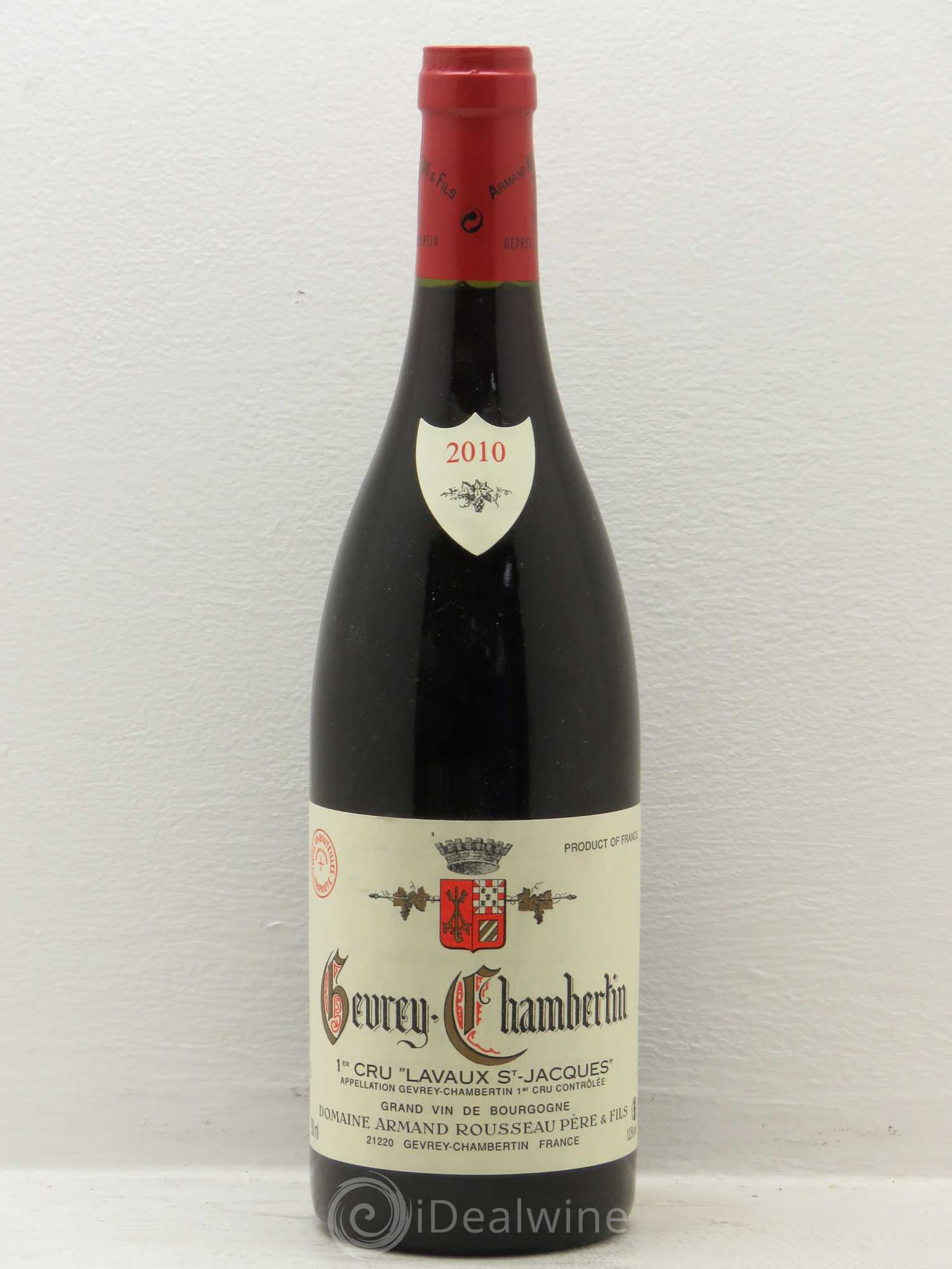 Gevrey-Chambertin 1er Cru Lavaux Saint Jacques Armand Rousseau (Domaine) 2010 - Lot de 1 bouteille - 0