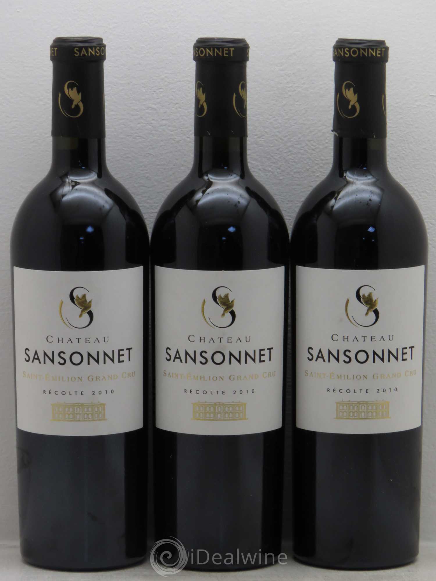 Château Sansonnet Grand Cru Classé 2010 - Lot de 3 bouteilles - 0