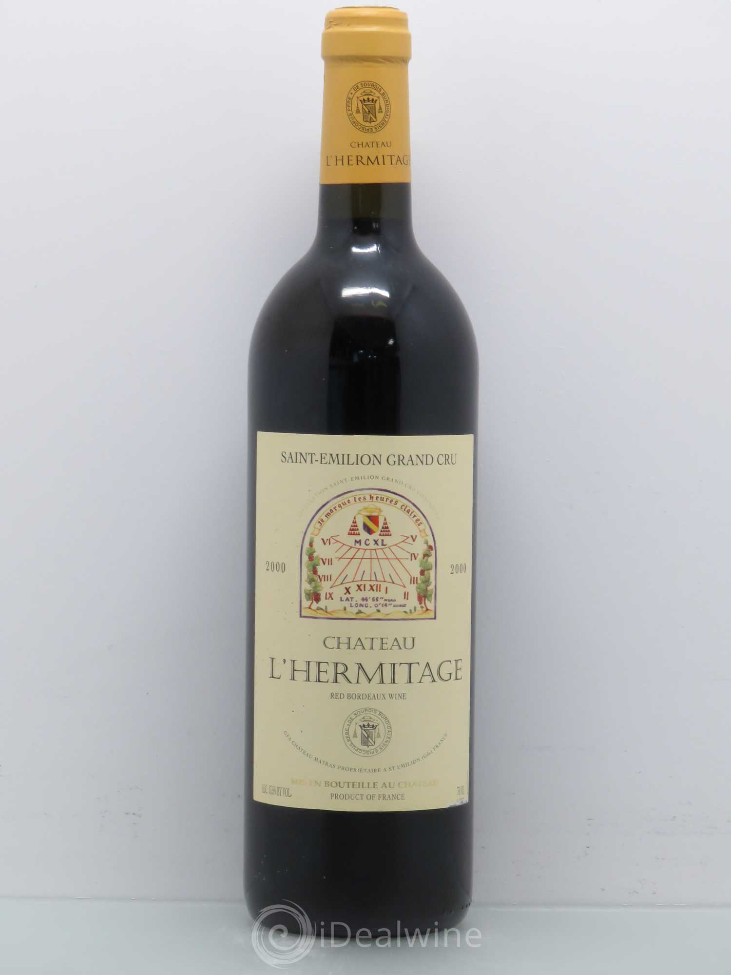 Château l' Hermitage 2000 - Lot de 1 bouteille - 0