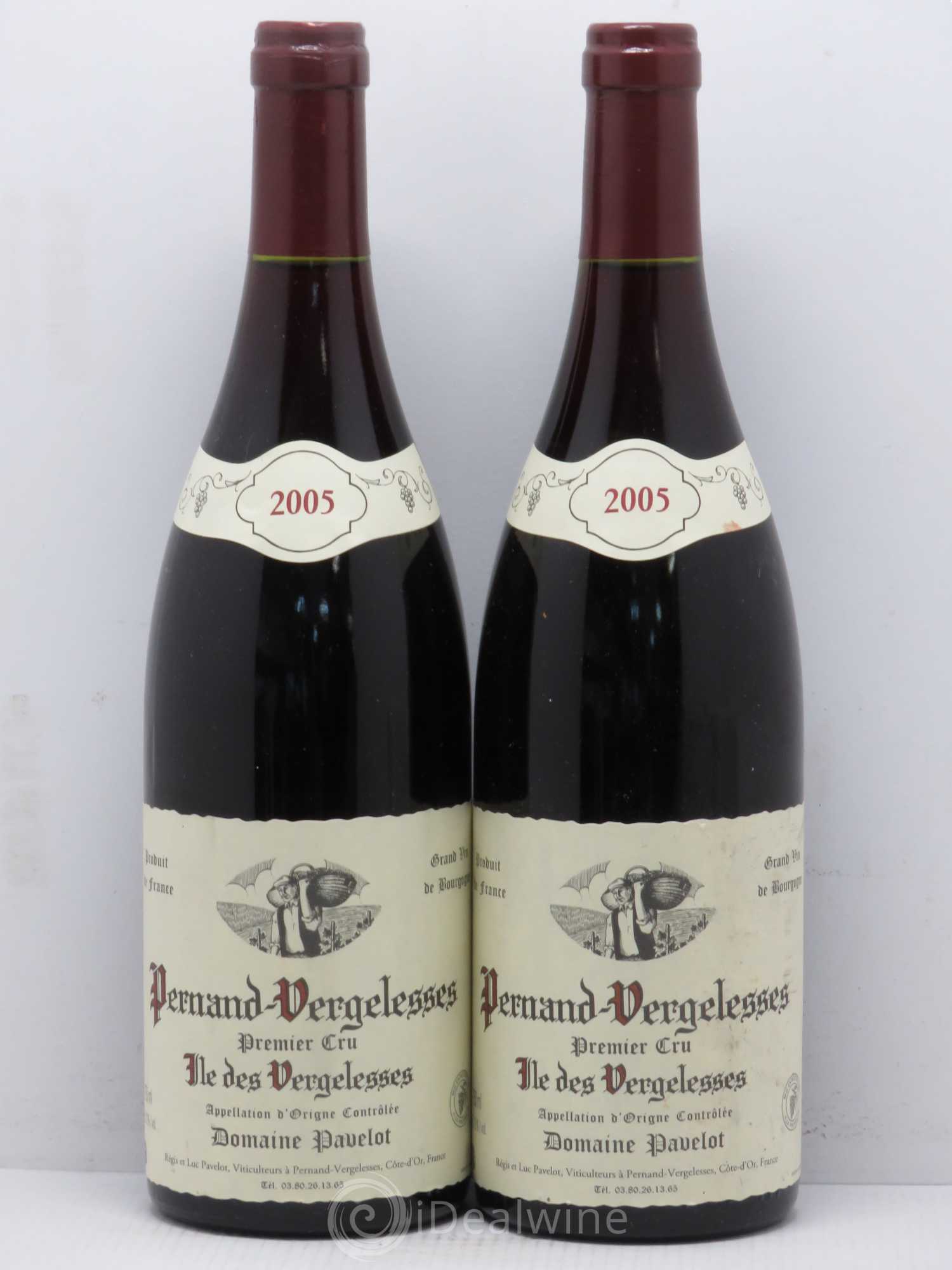 Pernand-Vergelesses 1er Cru Ile des Vergelesses Pavelot (Domaine) 2005 - Lot de 2 bouteilles - 0