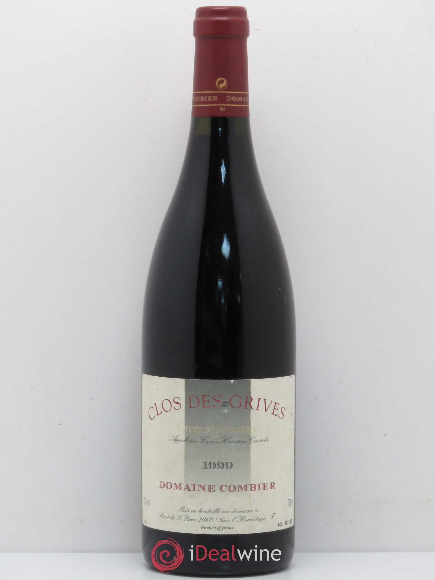 Crozes-Hermitage Clos des Grives Combier 1999 - Lot de 1 bouteille - 0