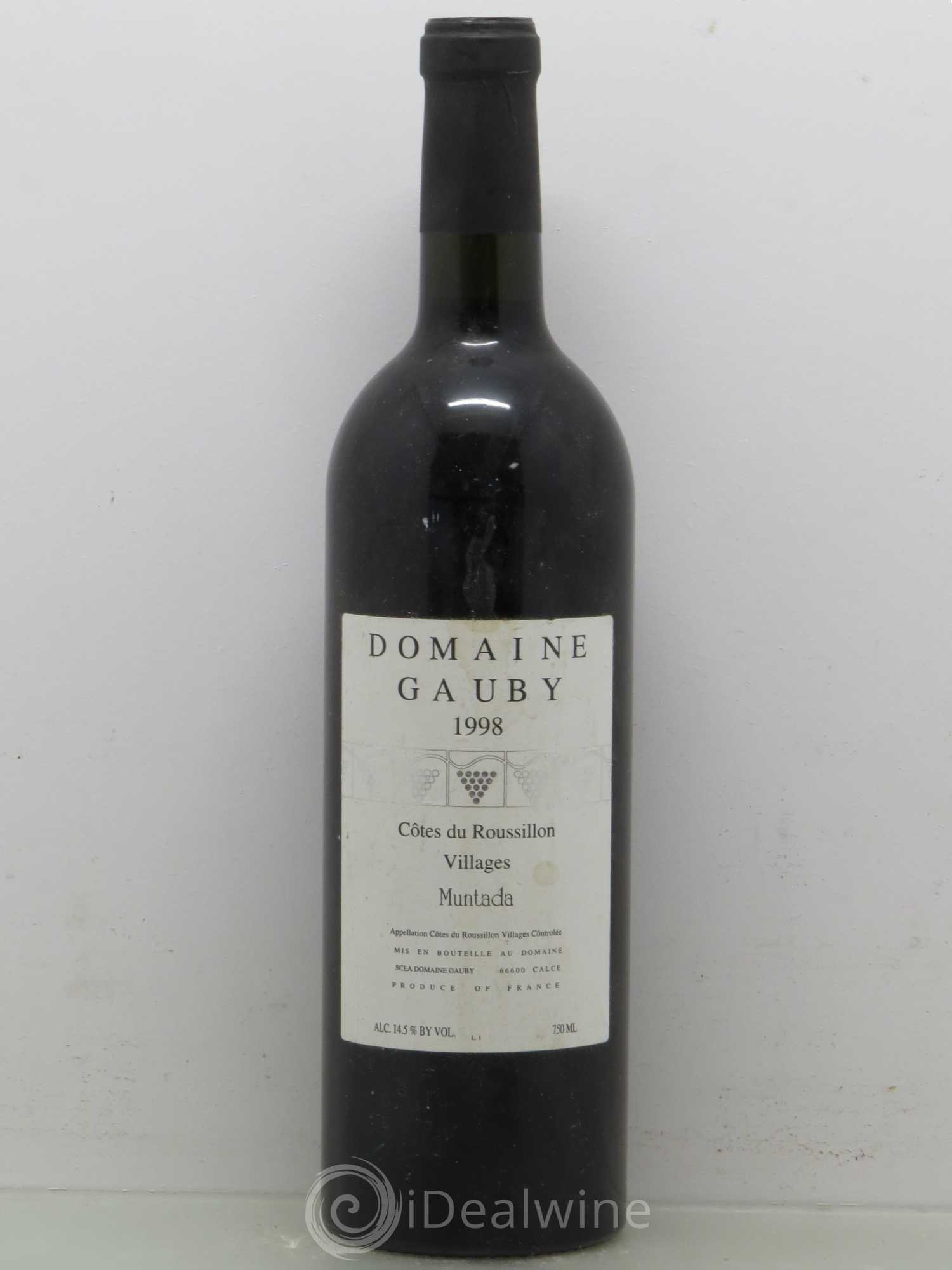 Côtes Catalanes (anciennement Côtes du Roussillon Villages) La Muntada Gauby (Domaine) 1998 - Lot de 1 bouteille - 0
