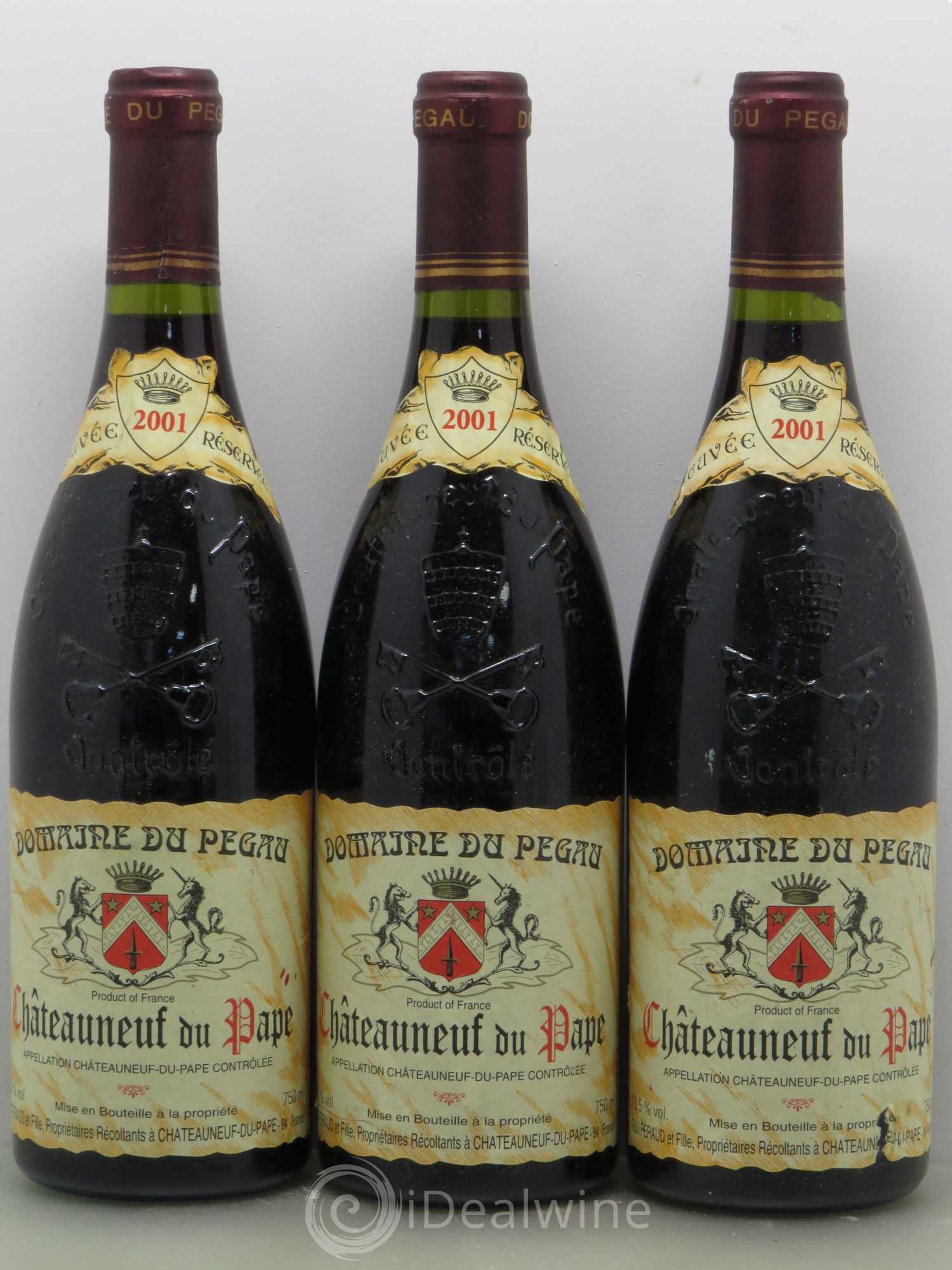 Châteauneuf-du-Pape Domaine du Pégau Cuvée Réservée Paul et Laurence Féraud 2001 - Lot de 3 bouteilles - 0