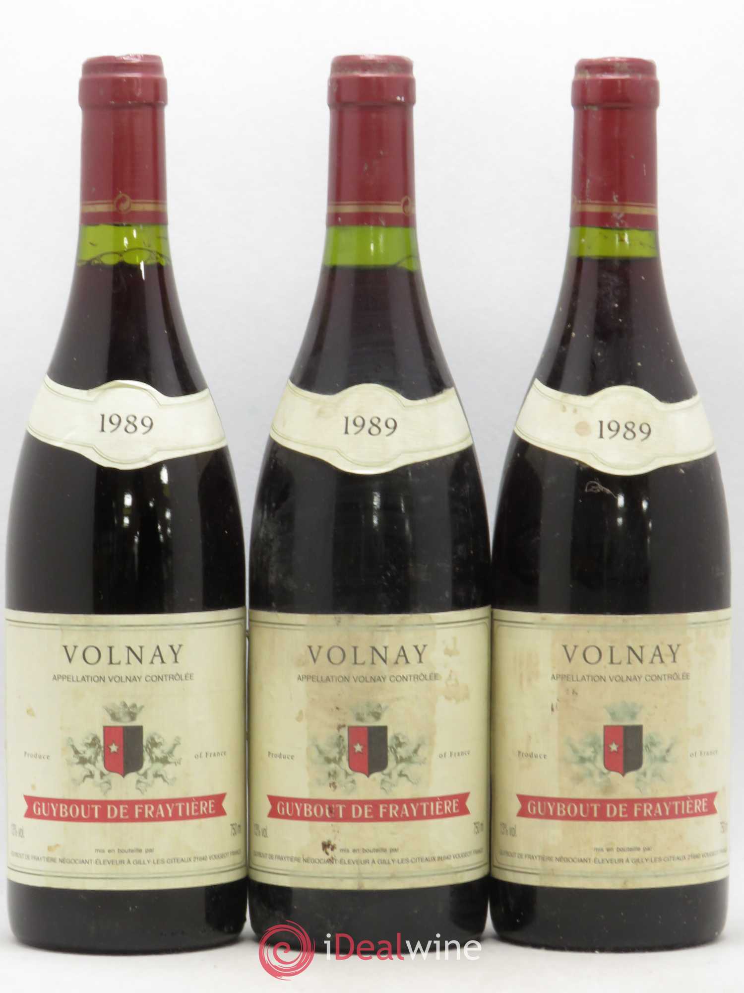 Volnay Guibout de la Fraytière 1989 - Posten von 3 Flaschen - 0