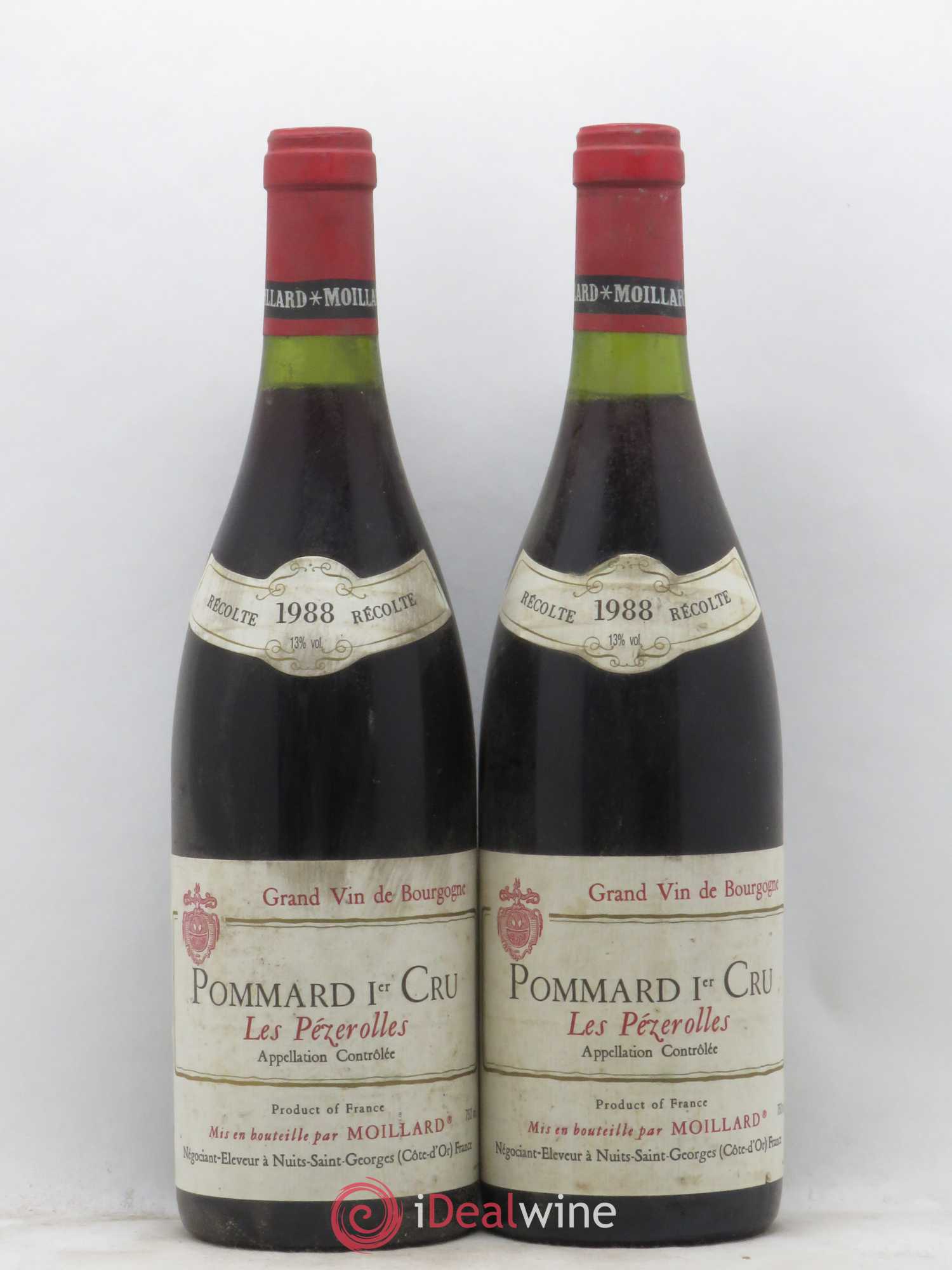 Pommard 1er Cru Les Pezerolles Moillard 1988 - Posten von 2 Flaschen - 0