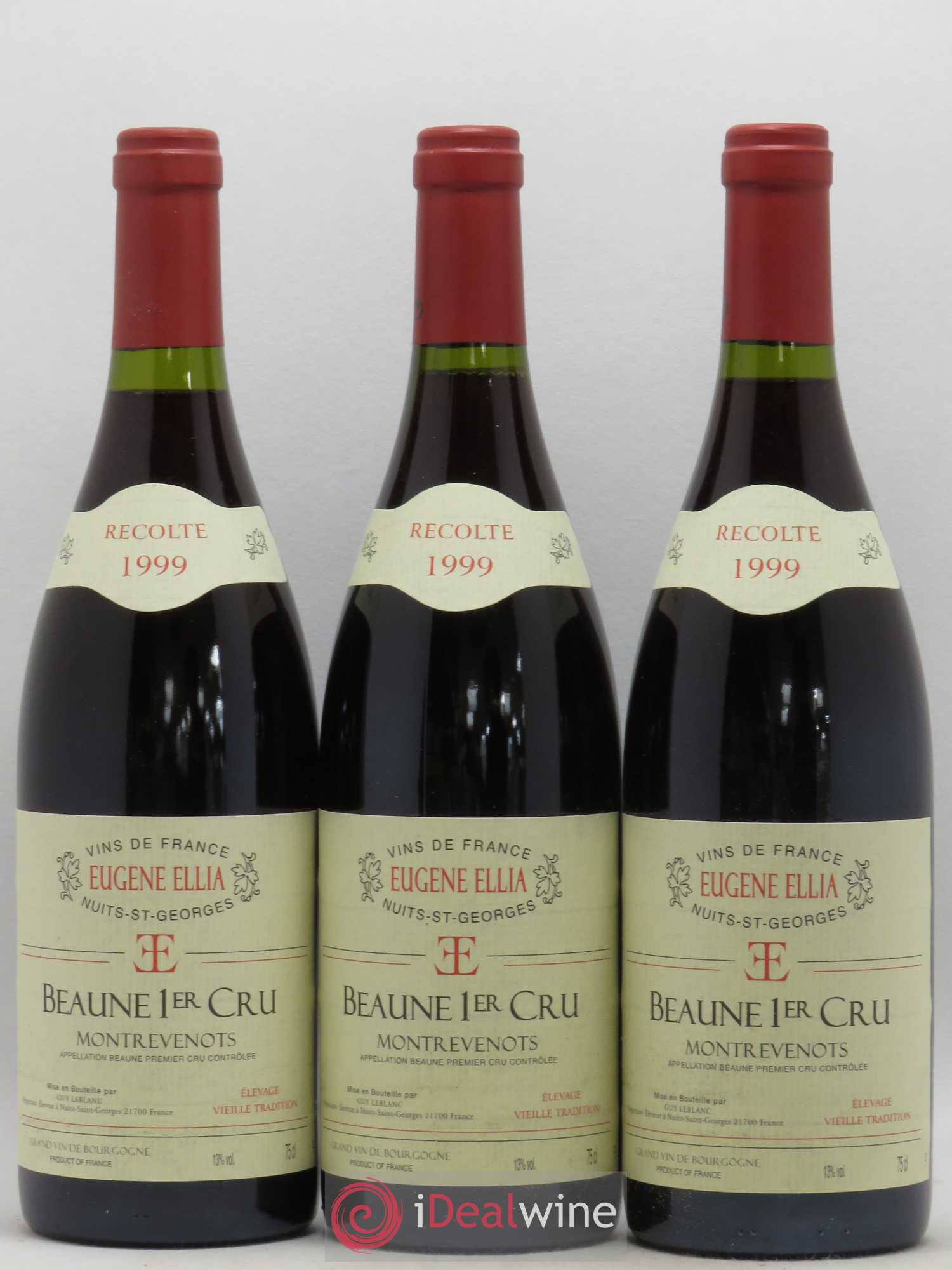Beaune 1er Cru Montrevenots Eugène Ellia 1999 - Posten von 3 Flaschen - 0