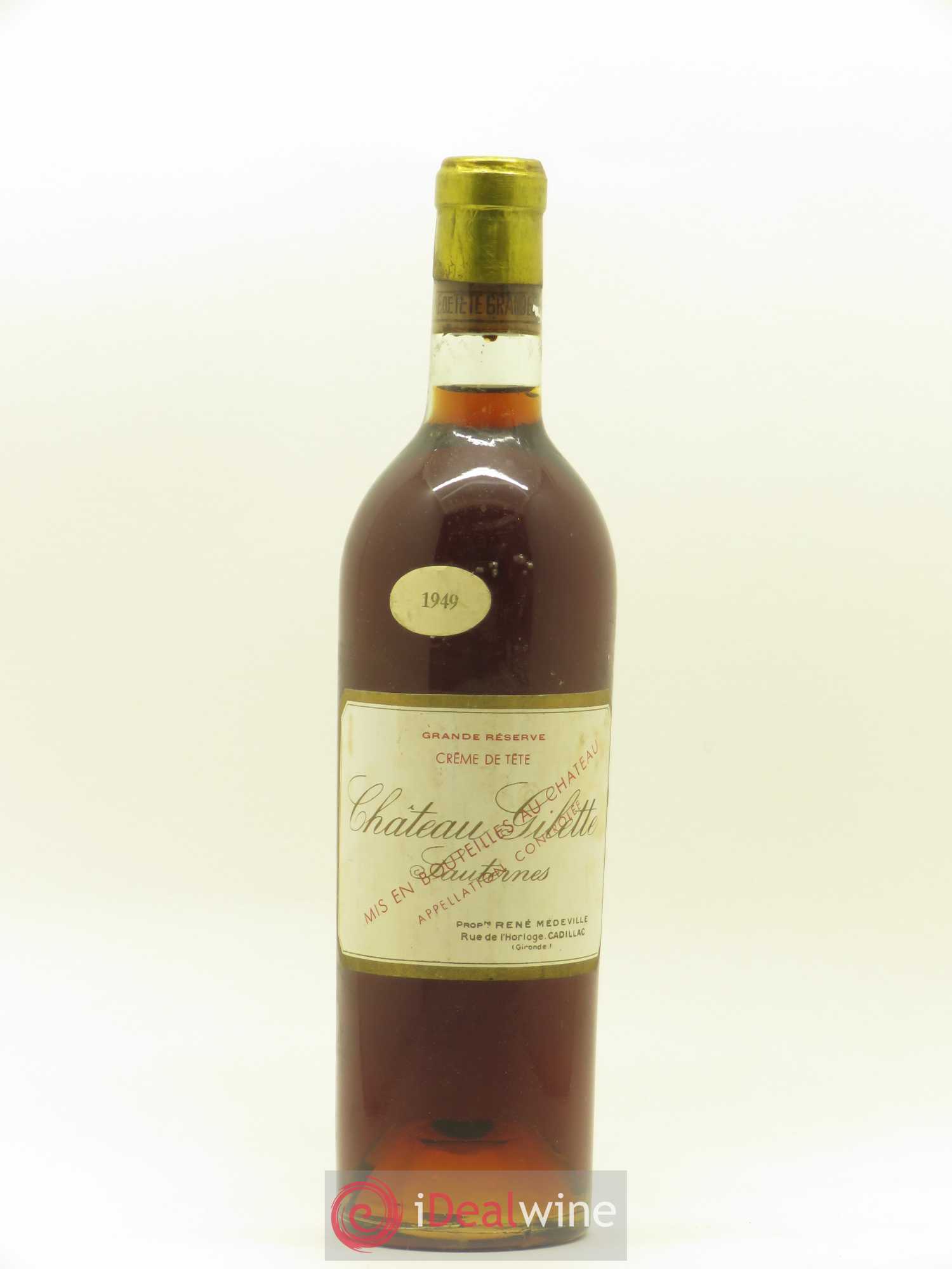 Château Gilette - Crème de Tête Grande Réserve 1949 - Lotto di 1 bottiglia - 0