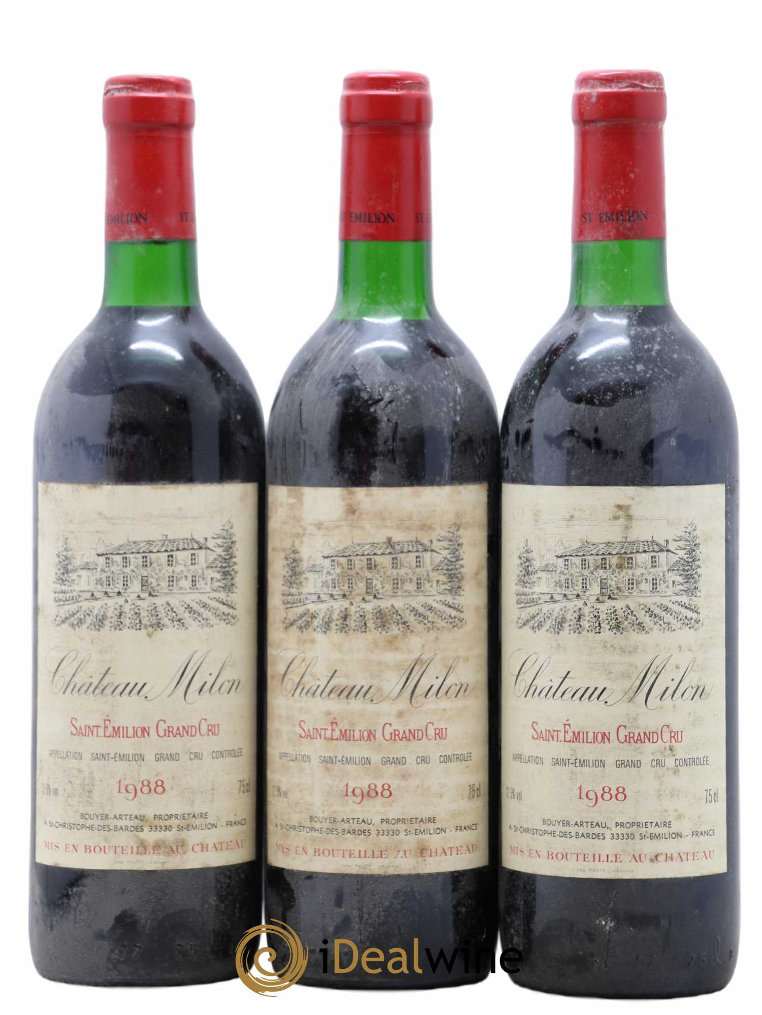 Saint-Émilion Grand Cru Chateau Milon 1988 - Lot de 3 bouteilles - 0
