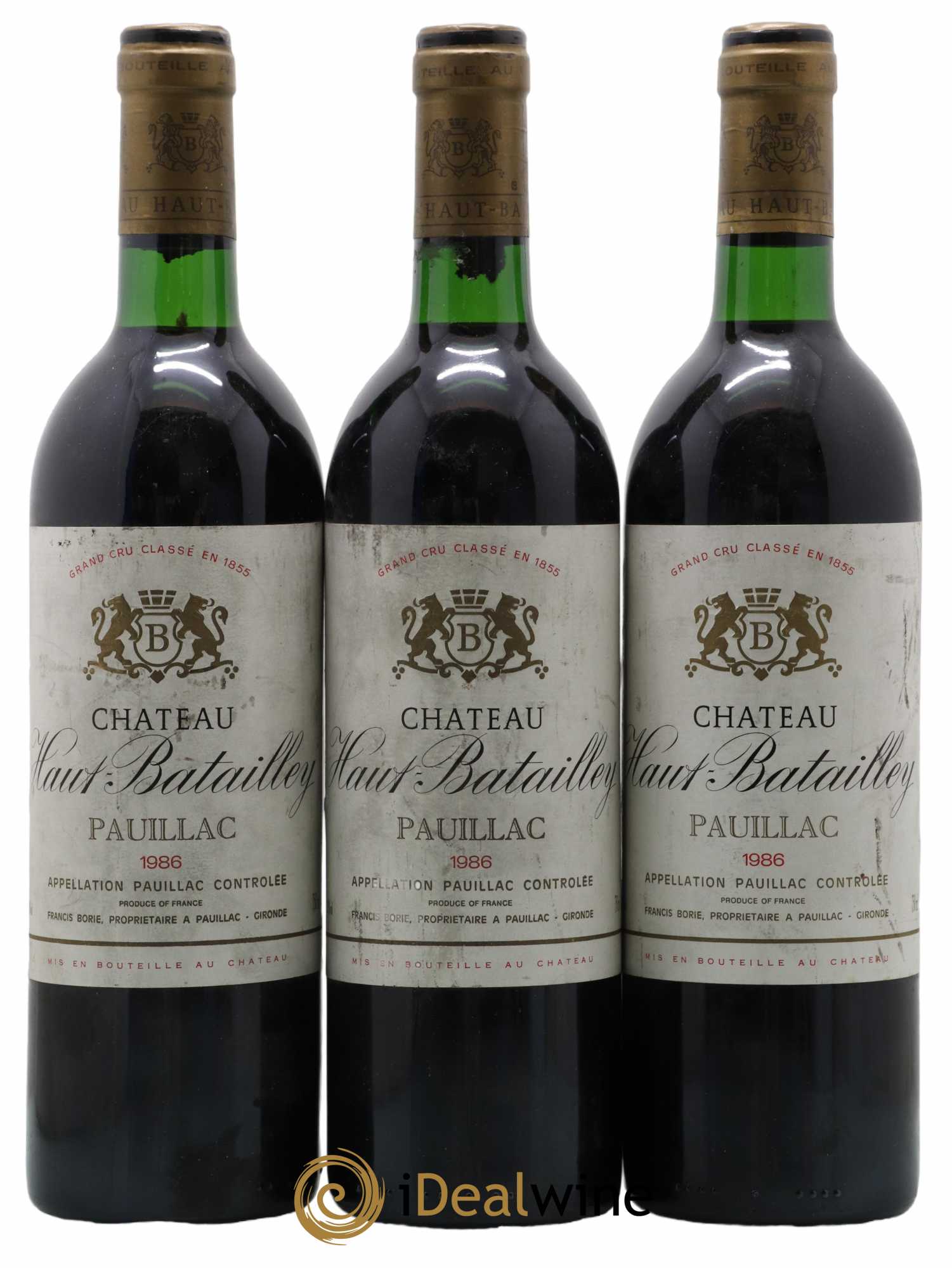 Château Haut Batailley 5ème Grand Cru Classé 1986 - Lot de 3 bouteilles - 0