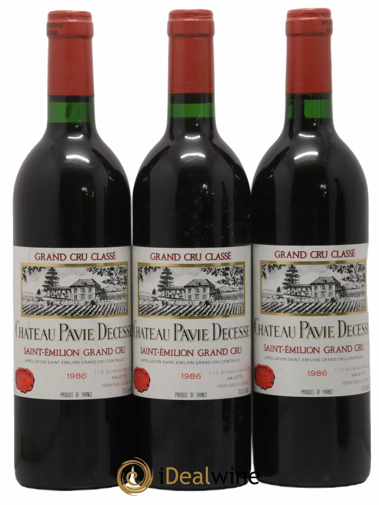 Château Pavie Decesse Grand Cru Classé 1986 - Lot de 3 bouteilles - 0