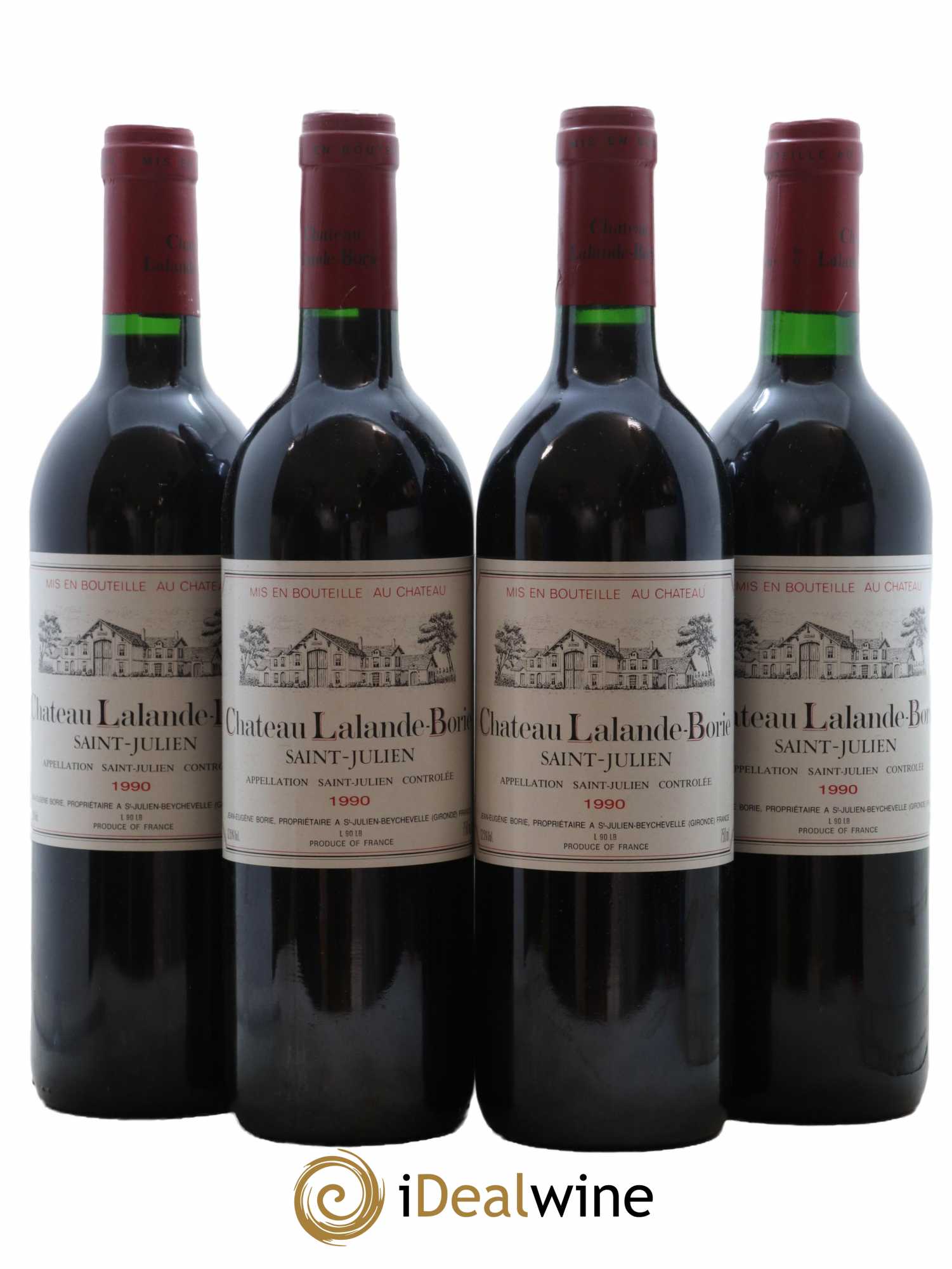 Château Lalande Borie 1990 - Lot de 4 bouteilles - 0