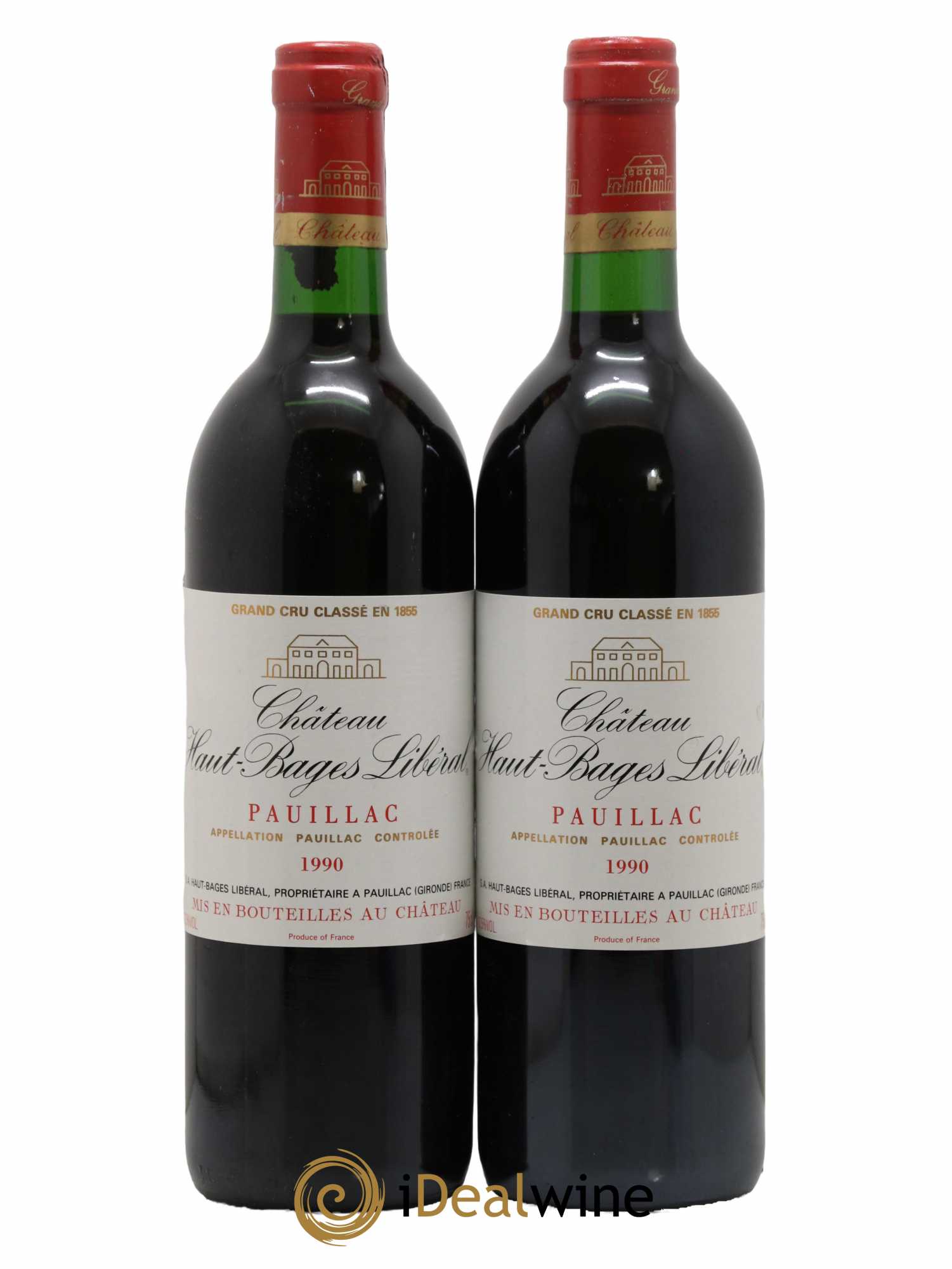 Château Haut Bages Libéral 5ème Grand Cru Classé 1990 - Lot de 2 bouteilles - 0