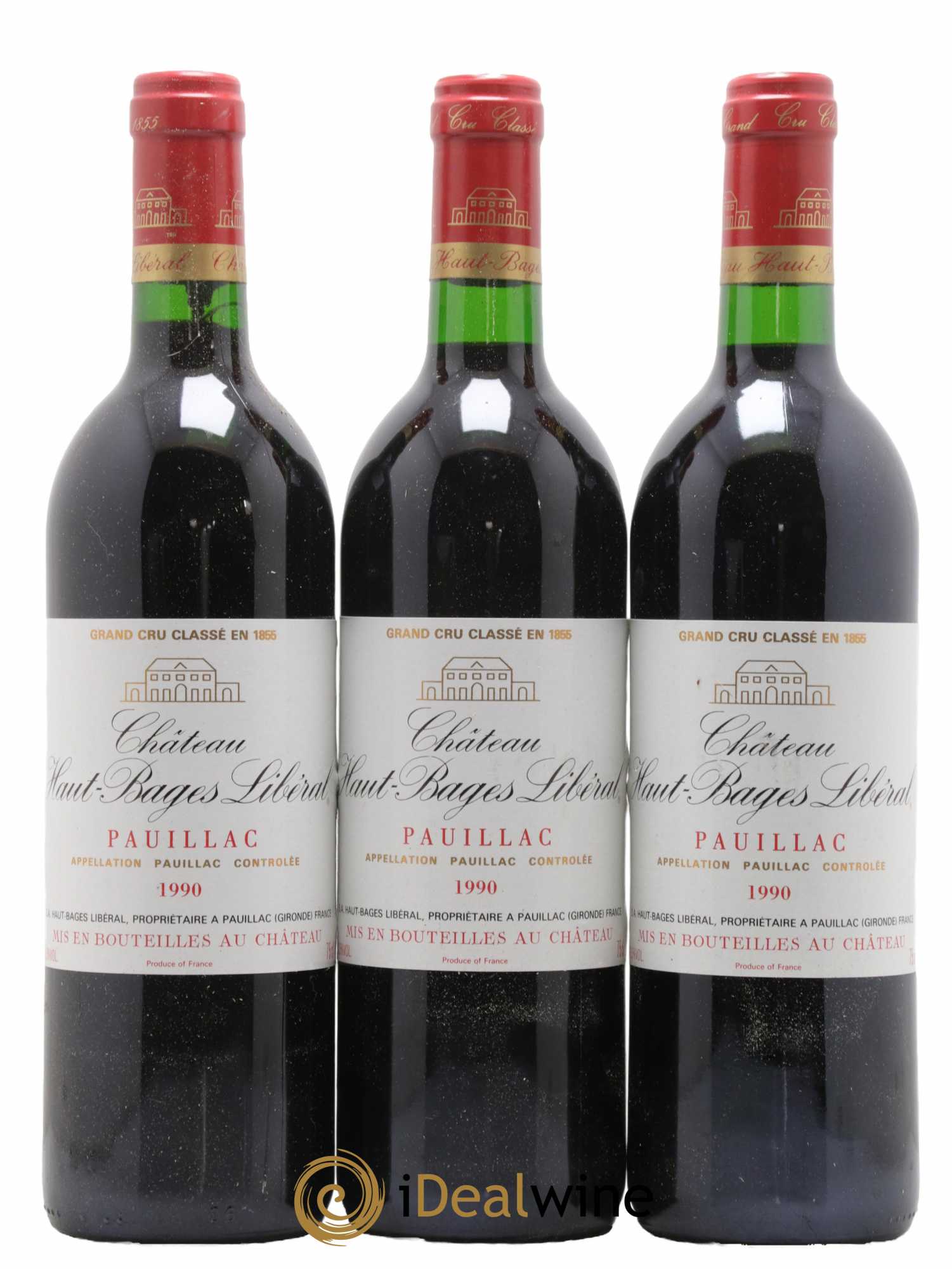 Château Haut Bages Libéral 5ème Grand Cru Classé 1990 - Lot de 3 bouteilles - 0