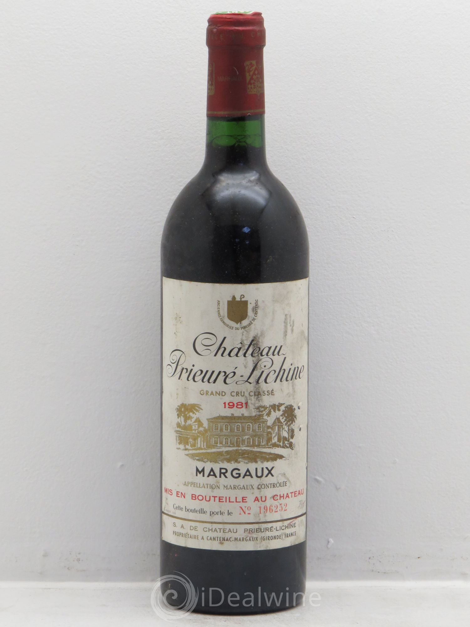 Château Prieuré Lichine 4ème Grand Cru Classé 1981 - Lot de 1 bouteille - 0