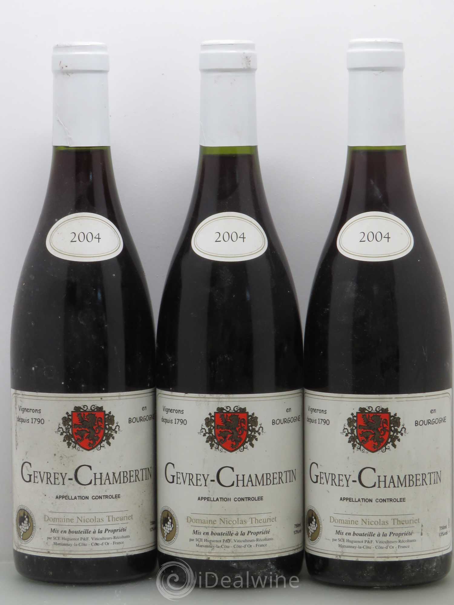 Gevrey-Chambertin Domaine Nicolas Theuriet 2004 - Posten von 3 Flaschen - 0