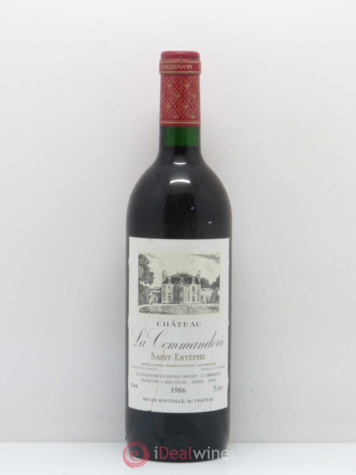 Château la Commanderie Grand Cru Classé 1986 - Lot de 1 bouteille - 0