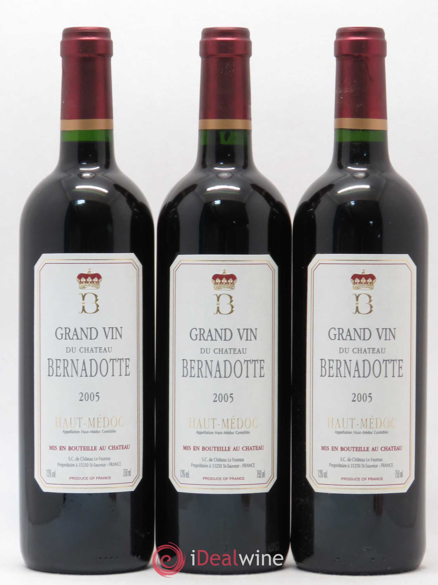 Château Bernadotte 2005 - Lot de 6 bouteilles - 1
