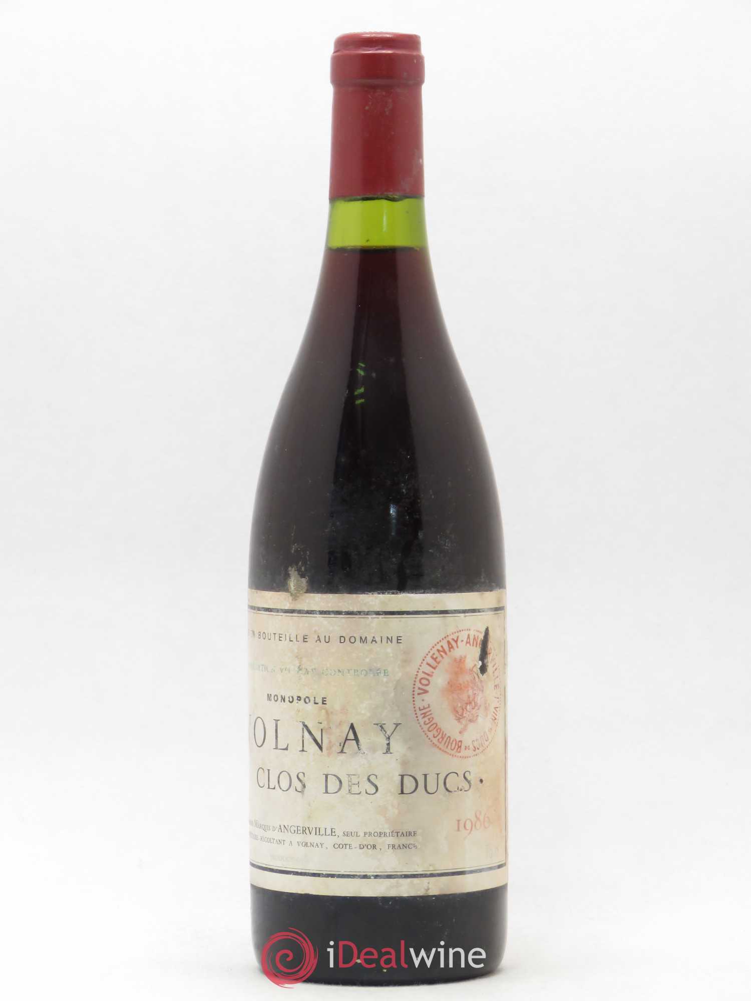 Volnay 1er Cru Clos des Ducs Marquis d'Angerville (Domaine) 1986 - Lot of 1 bottle - 1