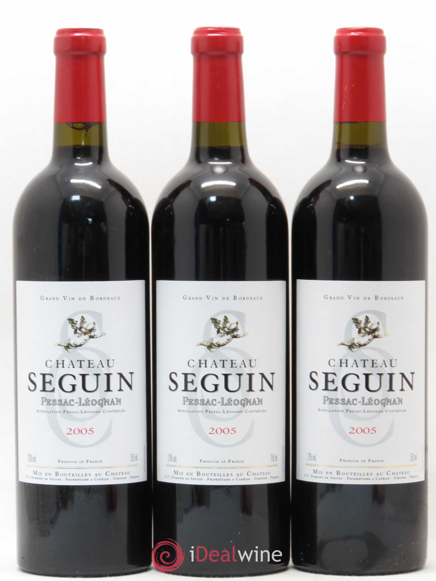 Pessac-Léognan Château Seguin 2005 - Lot de 3 bouteilles - 0
