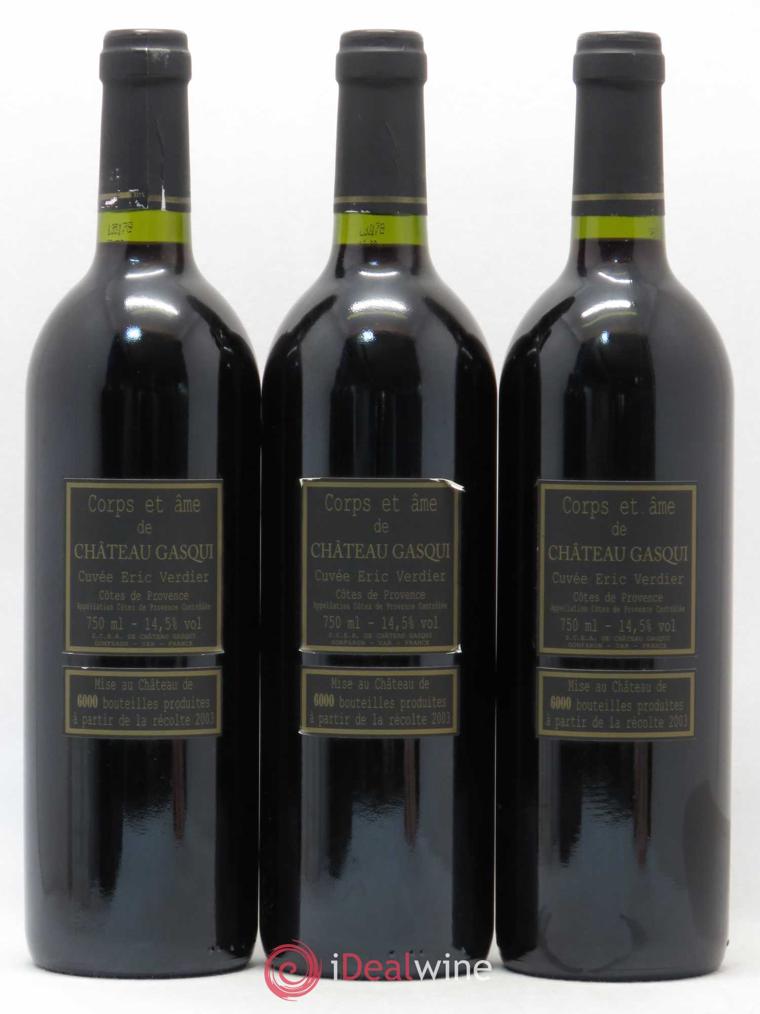 Côtes de Provence Cuvée Corps et Ame Château Gasqui 2003 - Posten von 6 Flaschen - 1