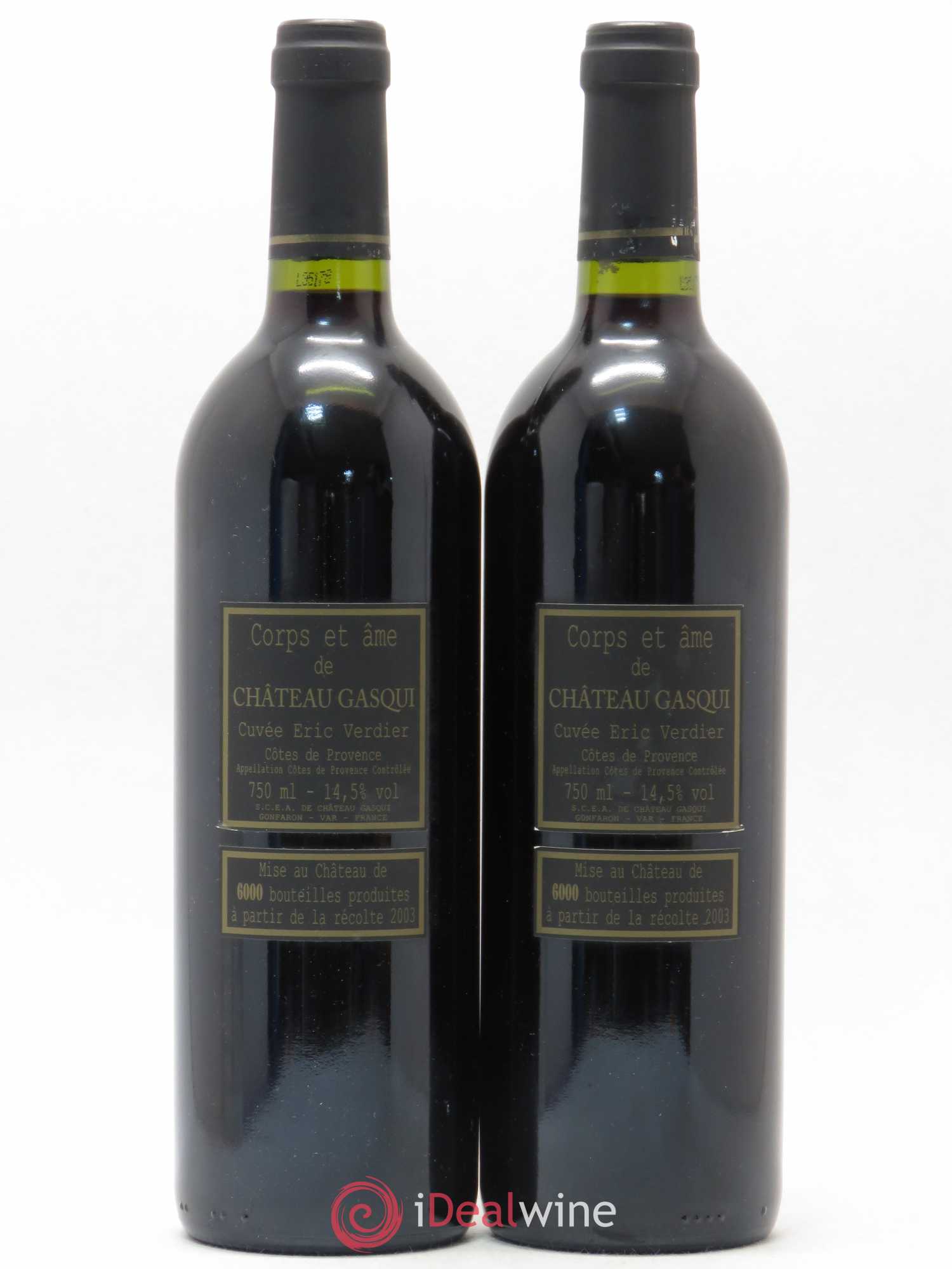 Côtes de Provence Cuvée Corps et Ame Château Gasqui 2003 - Posten von 2 Flaschen - 0
