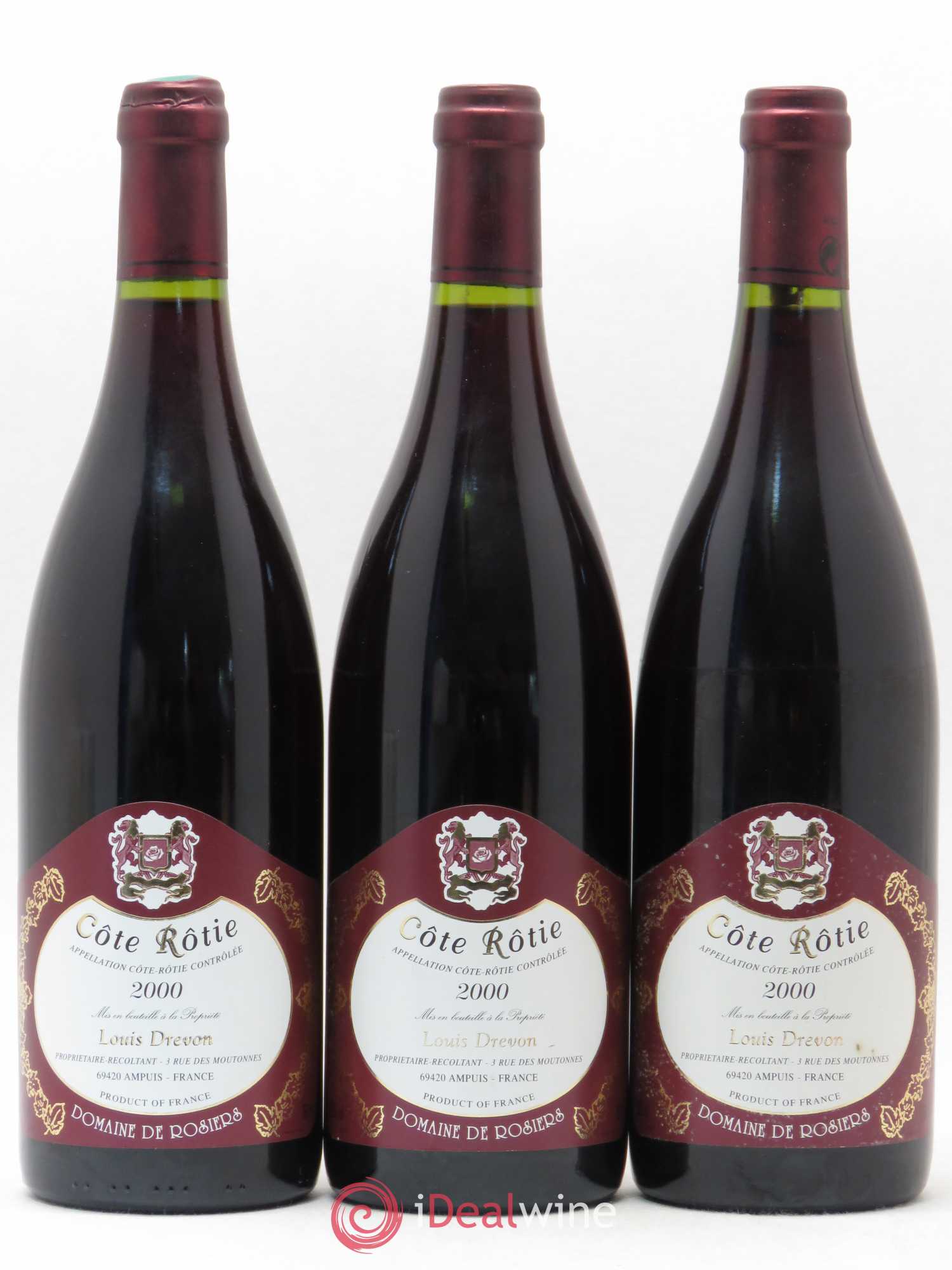 Côte-Rôtie Domaine de Rosiers 2000 - Lot de 3 bouteilles - 0