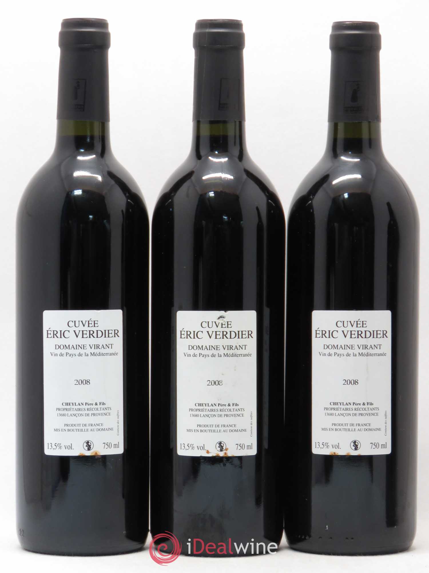 Divers Vin de Pays de Méditerranée Cuvée Eric Verdier Domaine Virant Noli me tangere 2008 - Posten von 6 Flaschen - 2