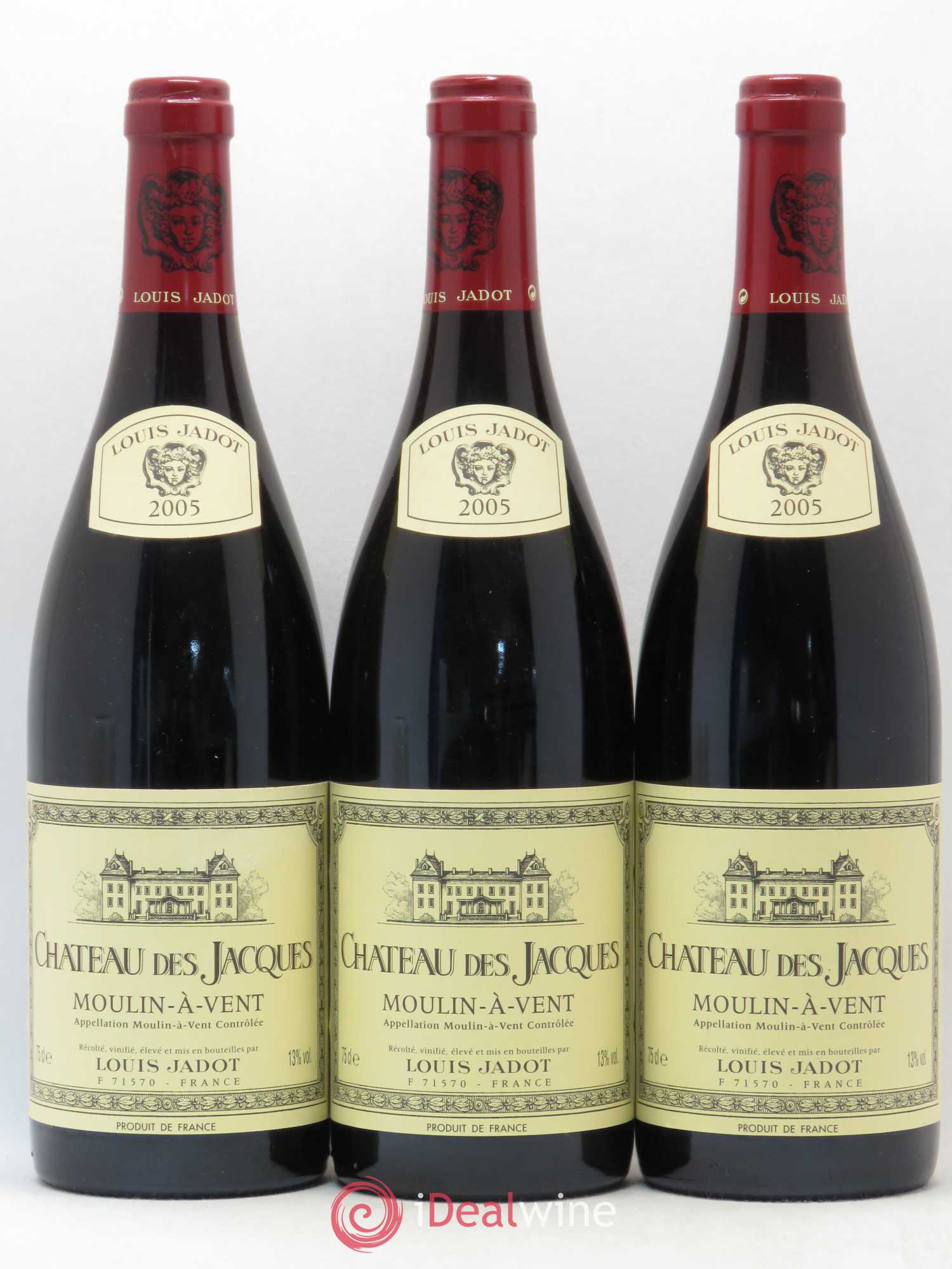 Moulin-à-Vent Château des Jacques Louis Jadot 2005 - Lot de 3 bouteilles - 0