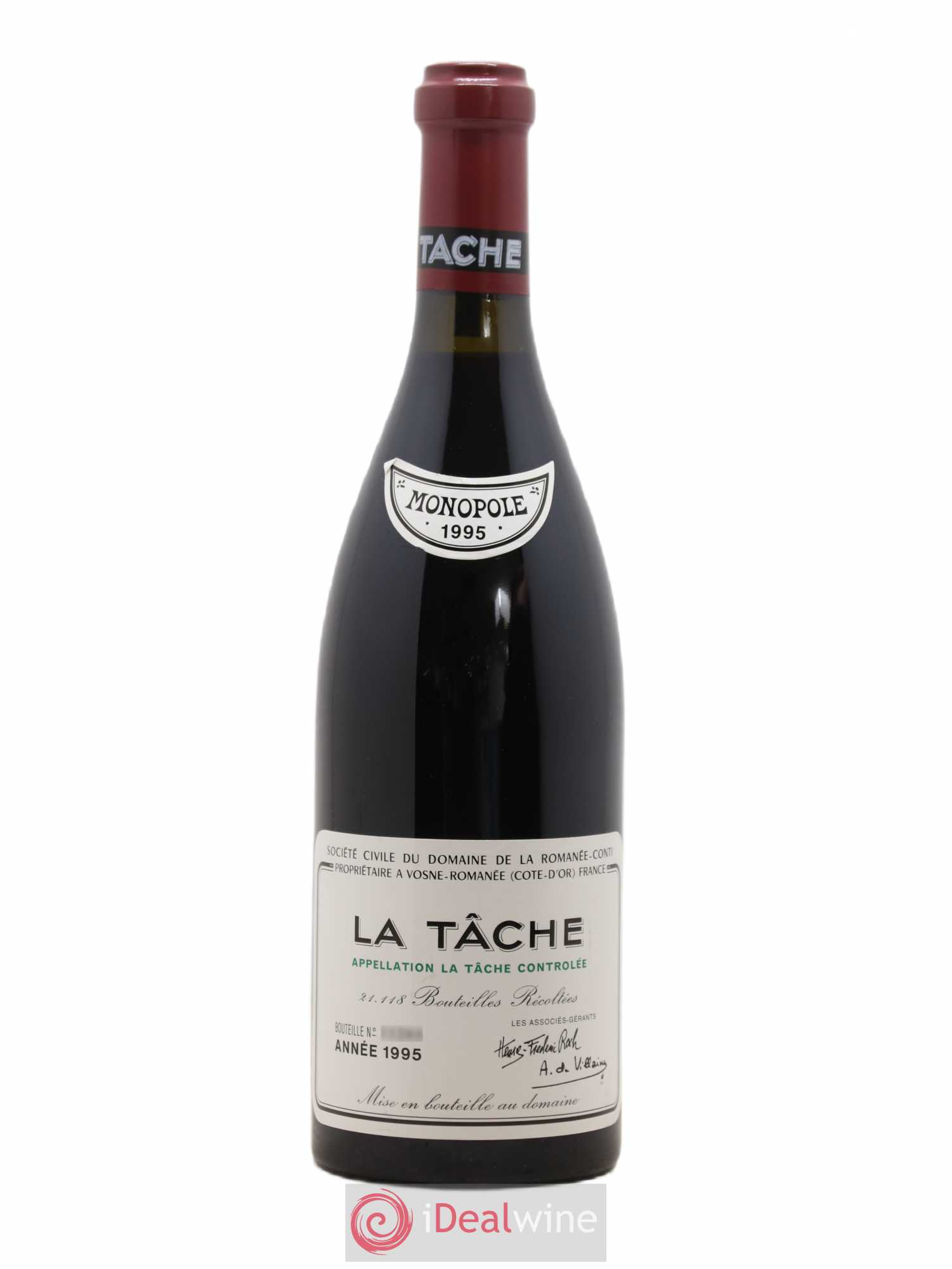 La Tâche Grand Cru Domaine de la Romanée-Conti 1995 - Lot de 1 bouteille - 0