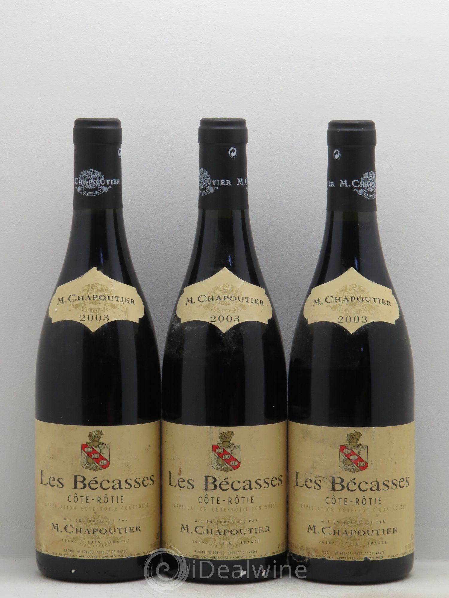 Côte-Rôtie Les Bécasses Chapoutier 2003 - Lot de 3 bouteilles - 0