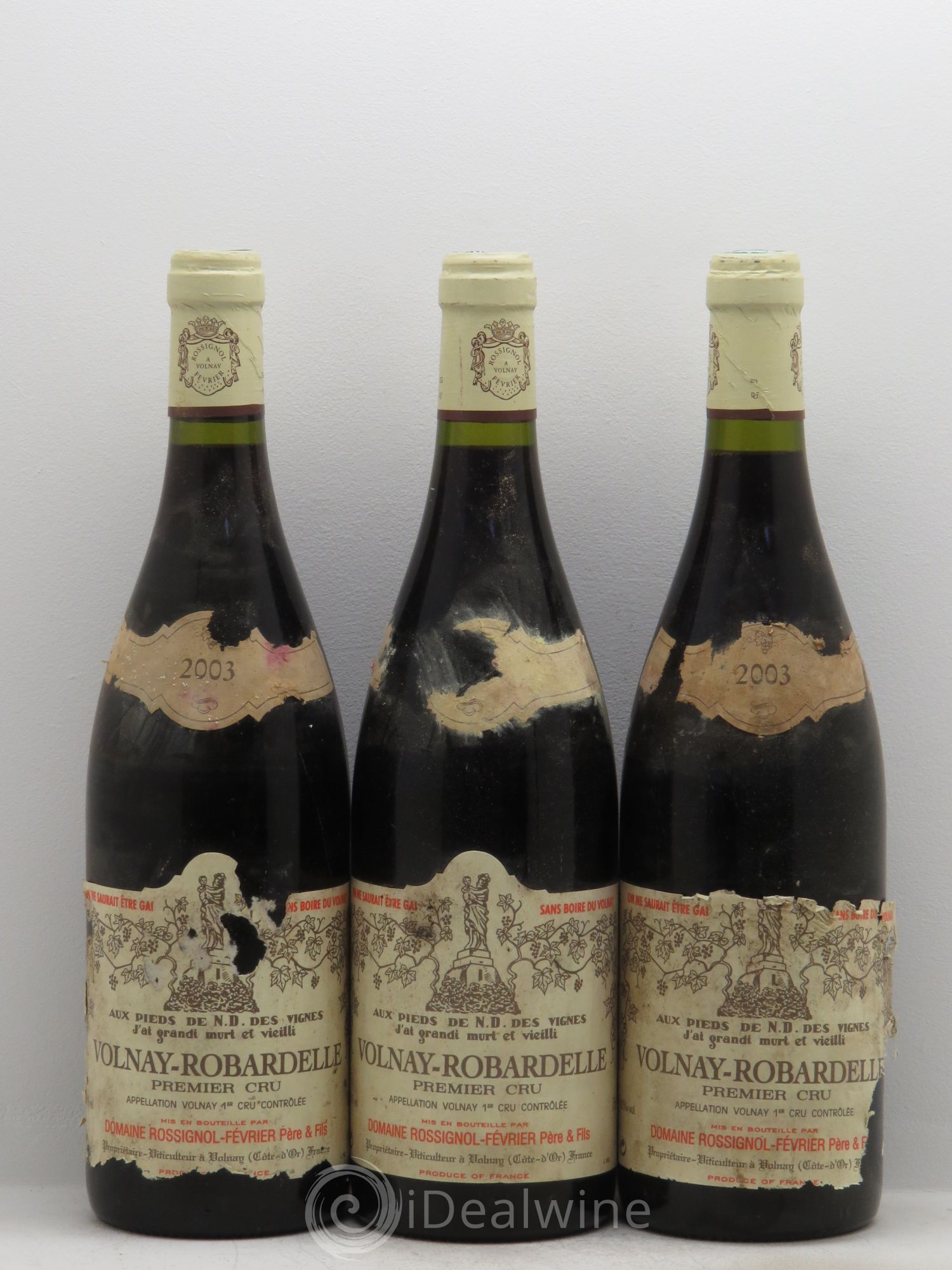 Volnay 1er Cru Rossignol Février 2003 - Lot de 3 bouteilles - 0