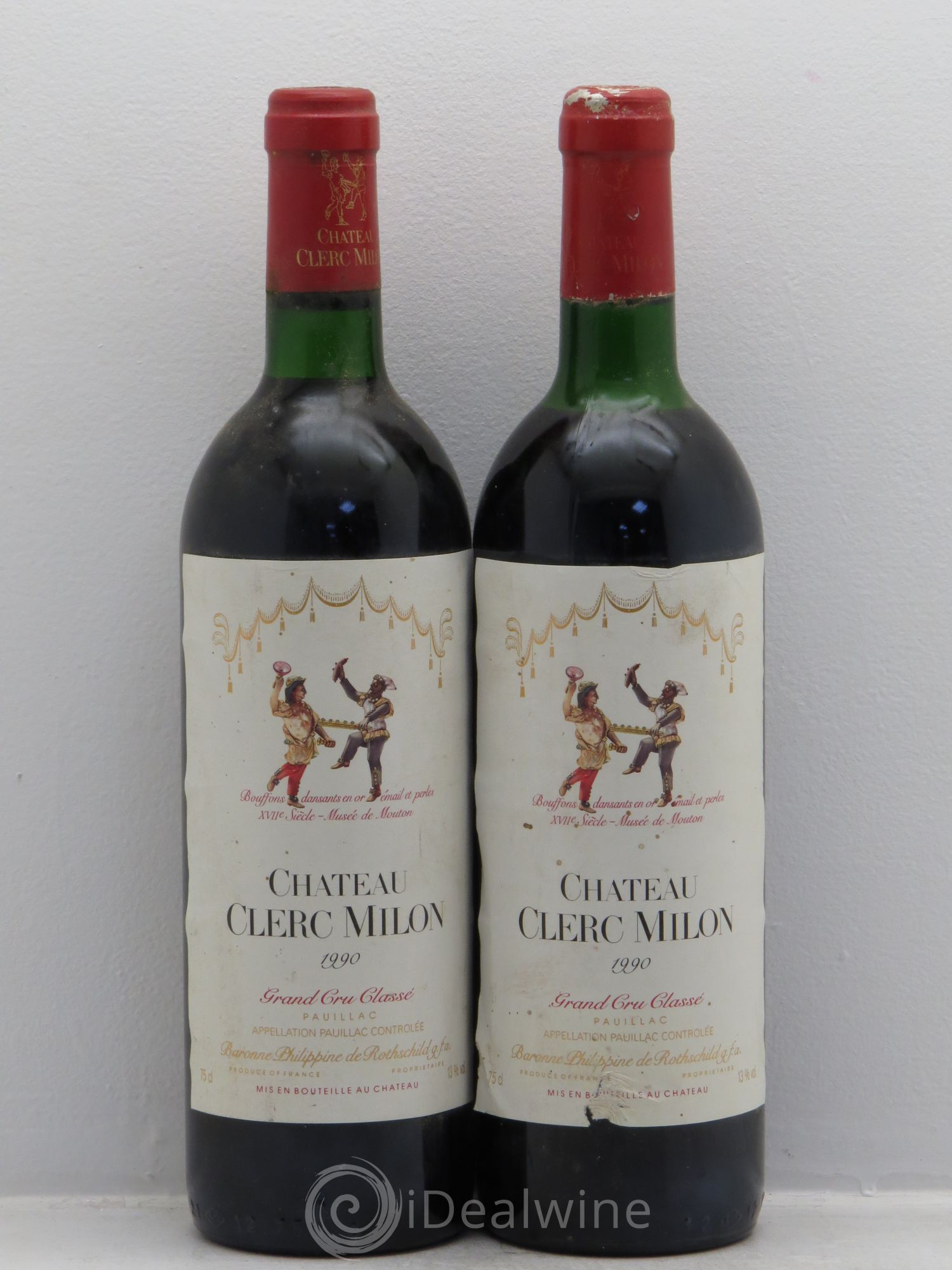 Château Clerc Milon 5ème Grand Cru Classé 1990 - Lot de 2 bouteilles - 0